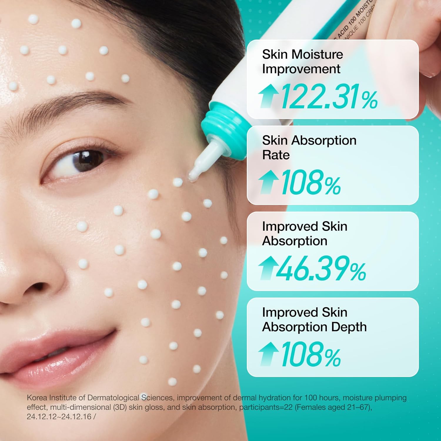 Anua PDRN Hyaluronic Acid 100 Moisturizing Cream, Lightweight, Non-Greasy Hydrating Face Moisturizer with Salmon DNA for Glass Skin, Korean Skincare (2.02 fl oz) - Image 6
