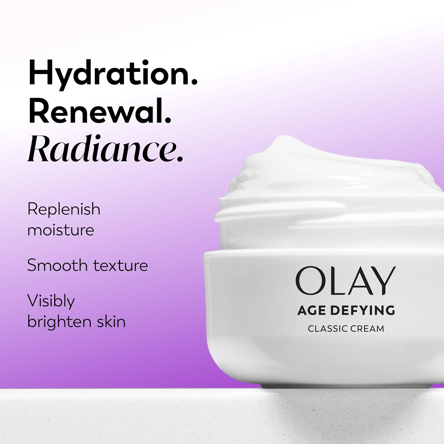 Olay Age Defying Classic Daily Renewal Cream, Face Moisturizer, 2 Oz (Pack of 3) - Image 3