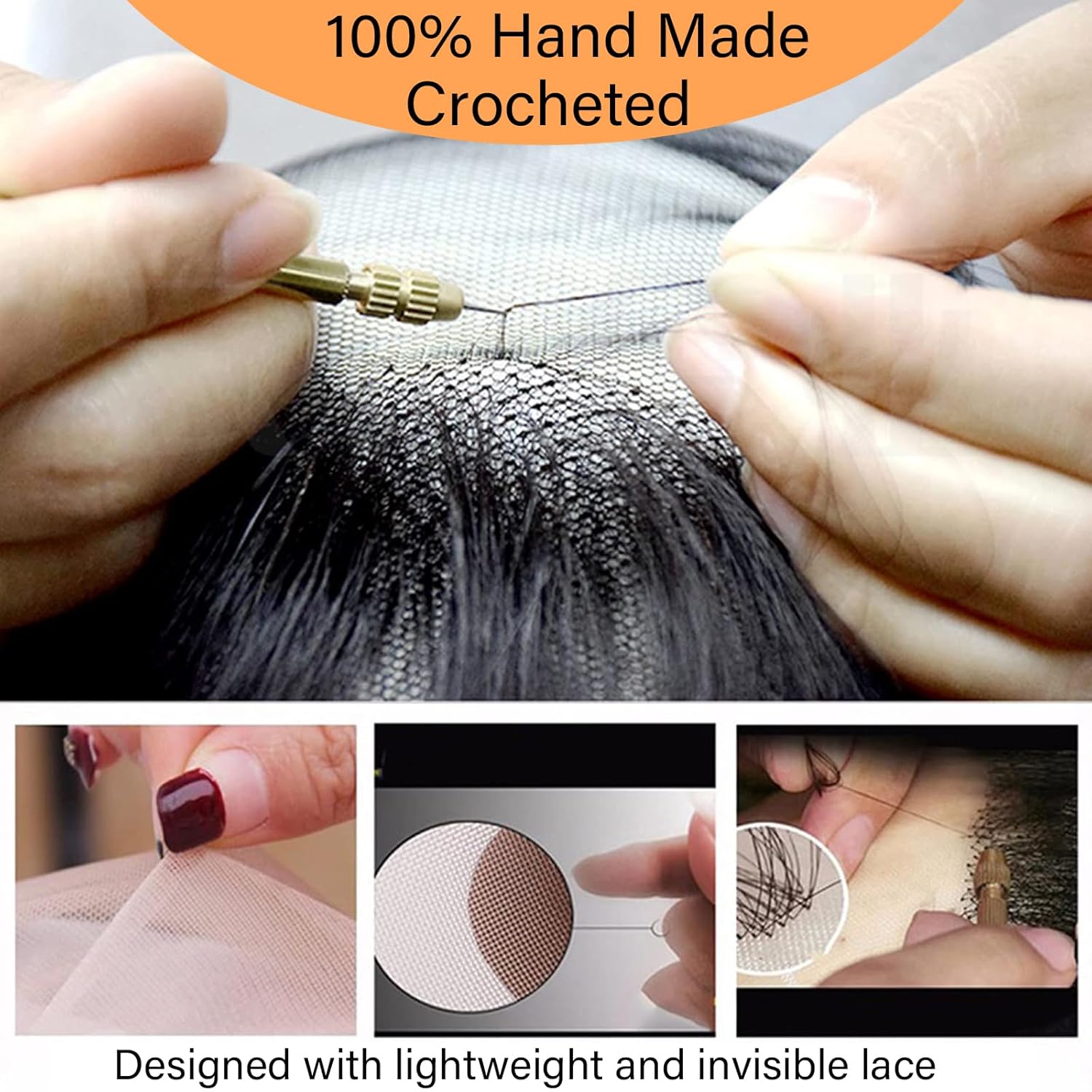 Fake Mustache Natural Realistic 100% Human Hair Fake Beard Handmade Invisible Lace Fake Facial Hair for Entertainment/Drama/Parties/Cosplay/Halloween (Brown Fake Beard 2-2) - Image 5