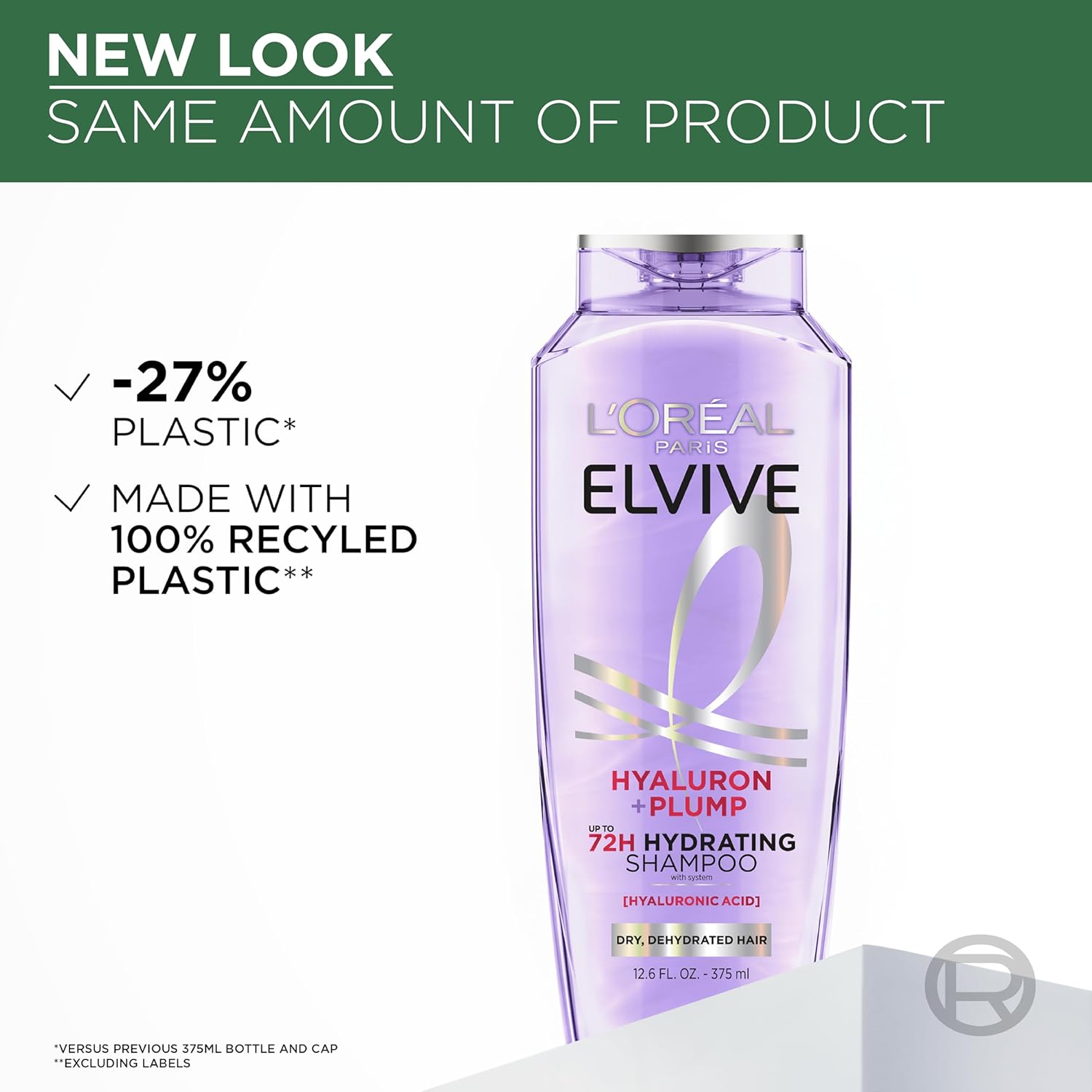 L'Oreal Paris Elvive Hyaluron Plump Hydrating Shampoo for Dehydrated, Dry Hair Infused with Hyaluronic Acid Care Complex, Paraben-Free, 12.6 Fl Oz - Image 5