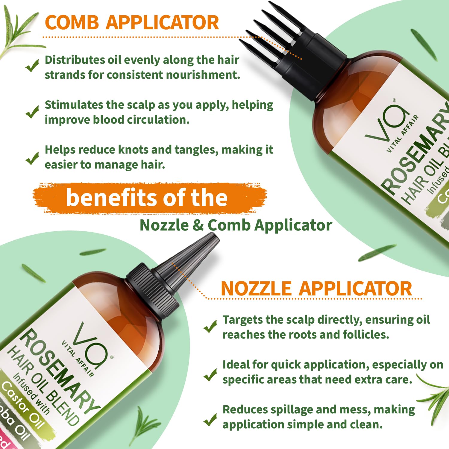 Blend Of Pure Rosemary Oil For Hair Growth With Castor, Batana, Jojoba Oil-Infused With Biotin & Vitamin E-Blend of Effective Hair Oils for Hair Growth-Strengthening Treatment-By Vital Affair-6 Fl Oz - Image 6