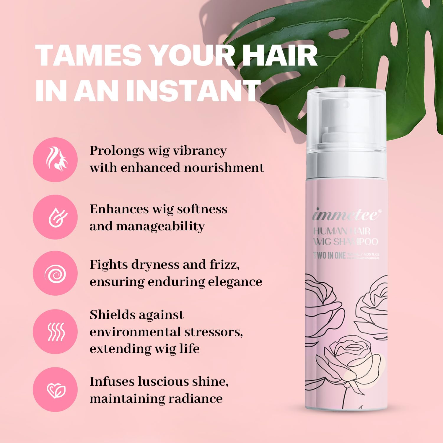 immetee 2 In 1 Wig Shampoo and Wig Conditioner, Extend the Life of a Wig, Wig Shampoo.120ml/4.05fl.oz (1pc) - Image 4