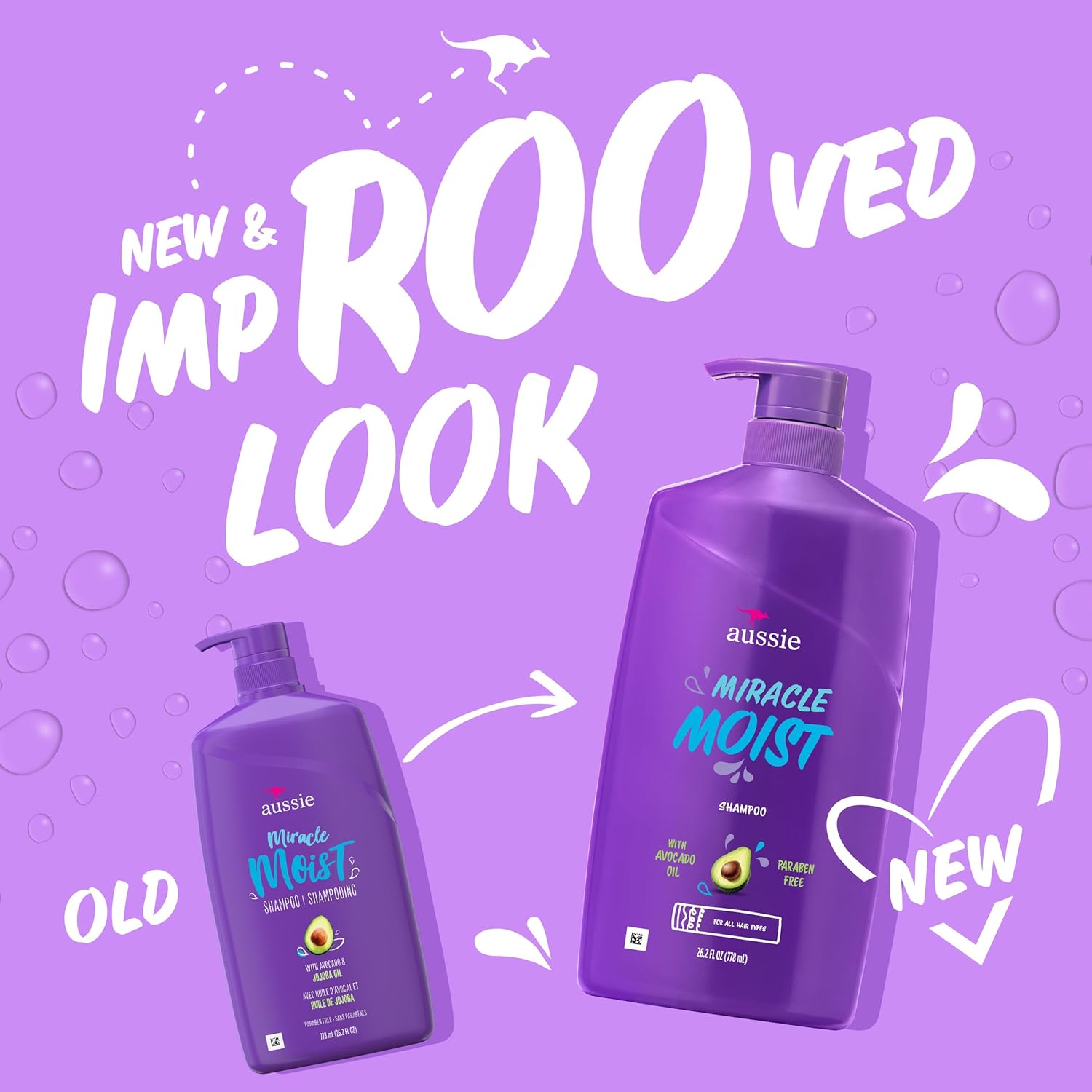 Aussie Miracle Moist Shampoo: Hydrating & Gentle Cleansing Treatment with Avocado & Jojoba Oil, 26.2 Fl Oz - Image 2
