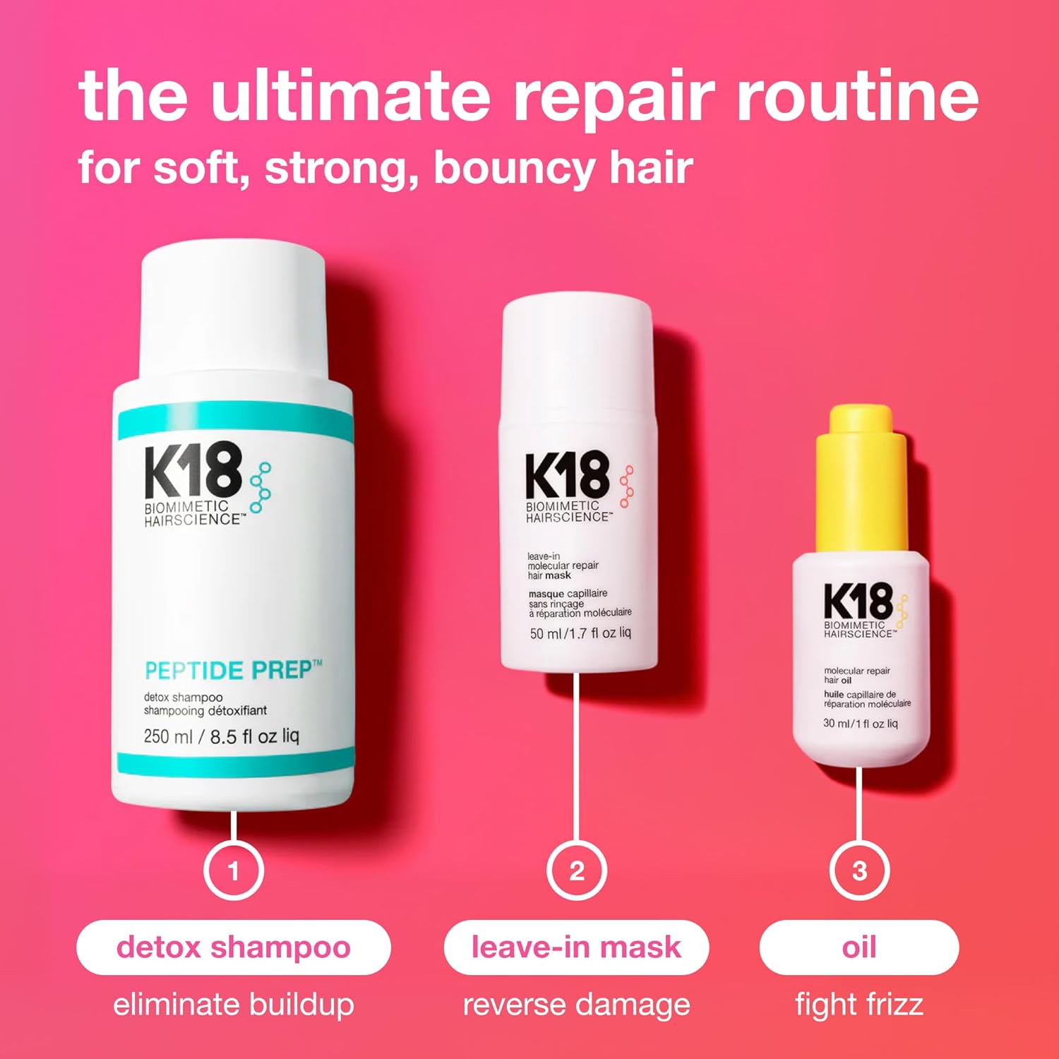 K18 Leave-In Molecular Repair Hair Mask, Patented, Lasting Repair For Dry, Frizzy, Damaged Hair, Reverse Damage In 4 Minutes From Bleach, Color, Chemical Services + Heat - Image 9
