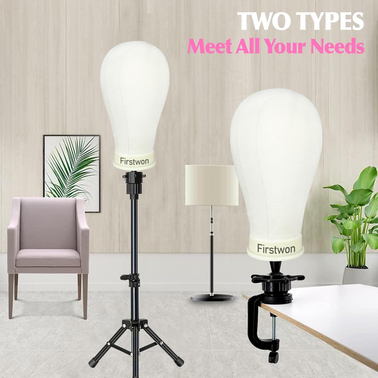 22 Inch Wig Head Mannequin Head for Wigs, Wig Stand with Head for Hair Styling Practice Display Wigs Making Tripod Stand with T Pins Set - Image 7
