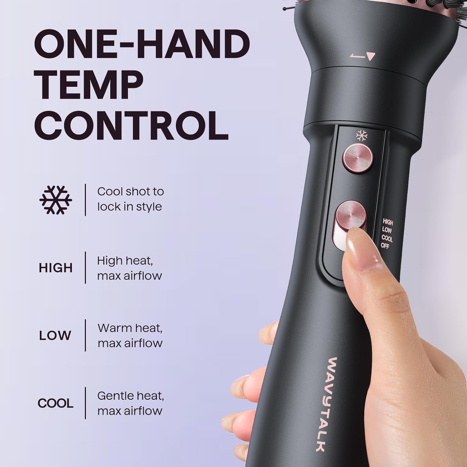 Wavytalk Hair Dryer Brush Set, Air Sculpt 4-in-1 Hot Air Brush Set | Blowout Brush Styler for Salon Blowouts, Volumizing, and Straightening, Sleek Frizz-Free for Every Hair Type, Black - Image 5
