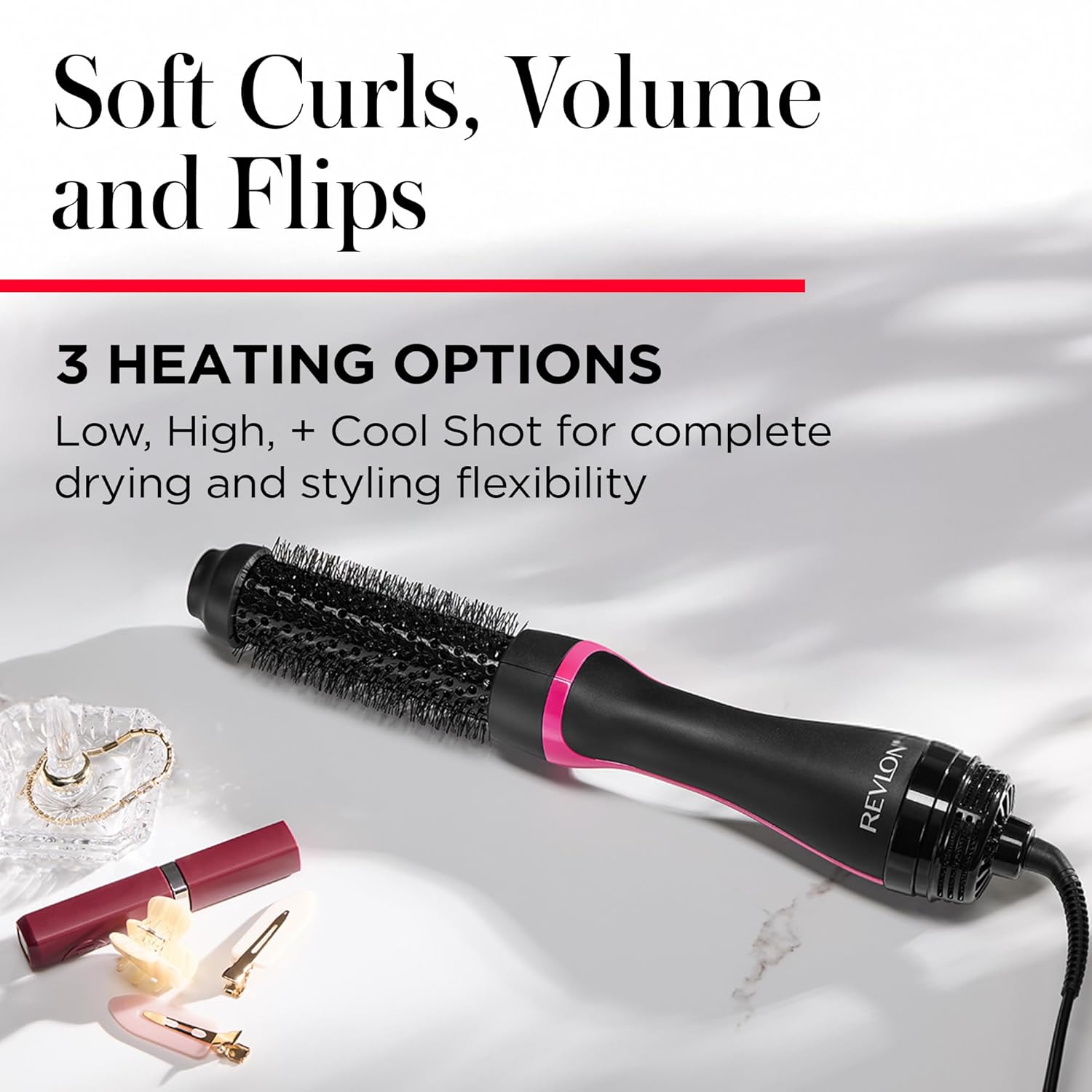 REVLON One-Step Hair Dryer and Styler - Root Booster Round Brush for Styling, Dryer Brush for Fast and Easy Salon-Quality Blowout, More Shine and Less Frizz (1-1/2 in) - Image 6