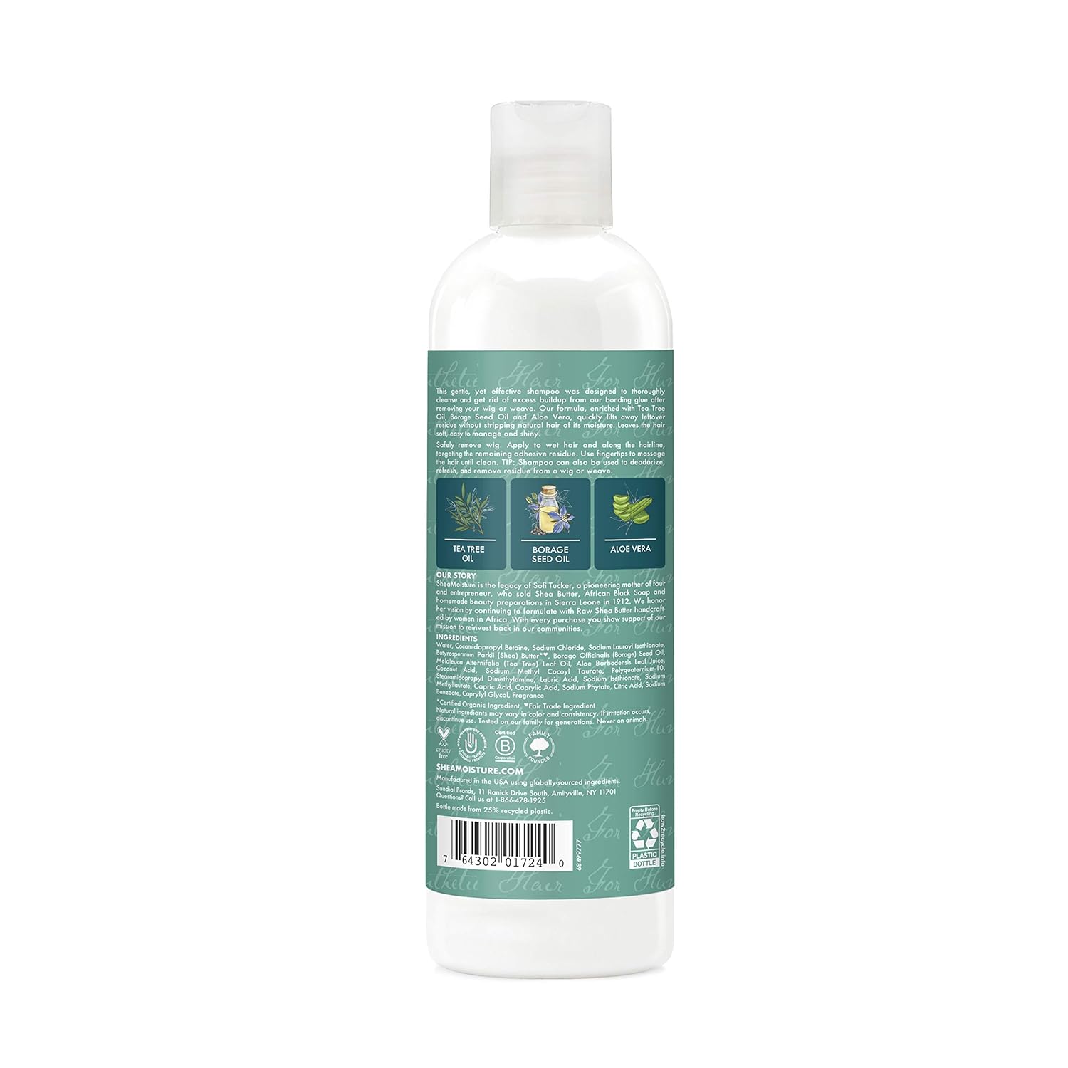 SheaMoisture Residue Remover Shampoo for Synthetic and Natural Hair, Tea Tree and Borage Seed, Sulfate Free Clarifying Shampoo, 13 Ounce - Image 2