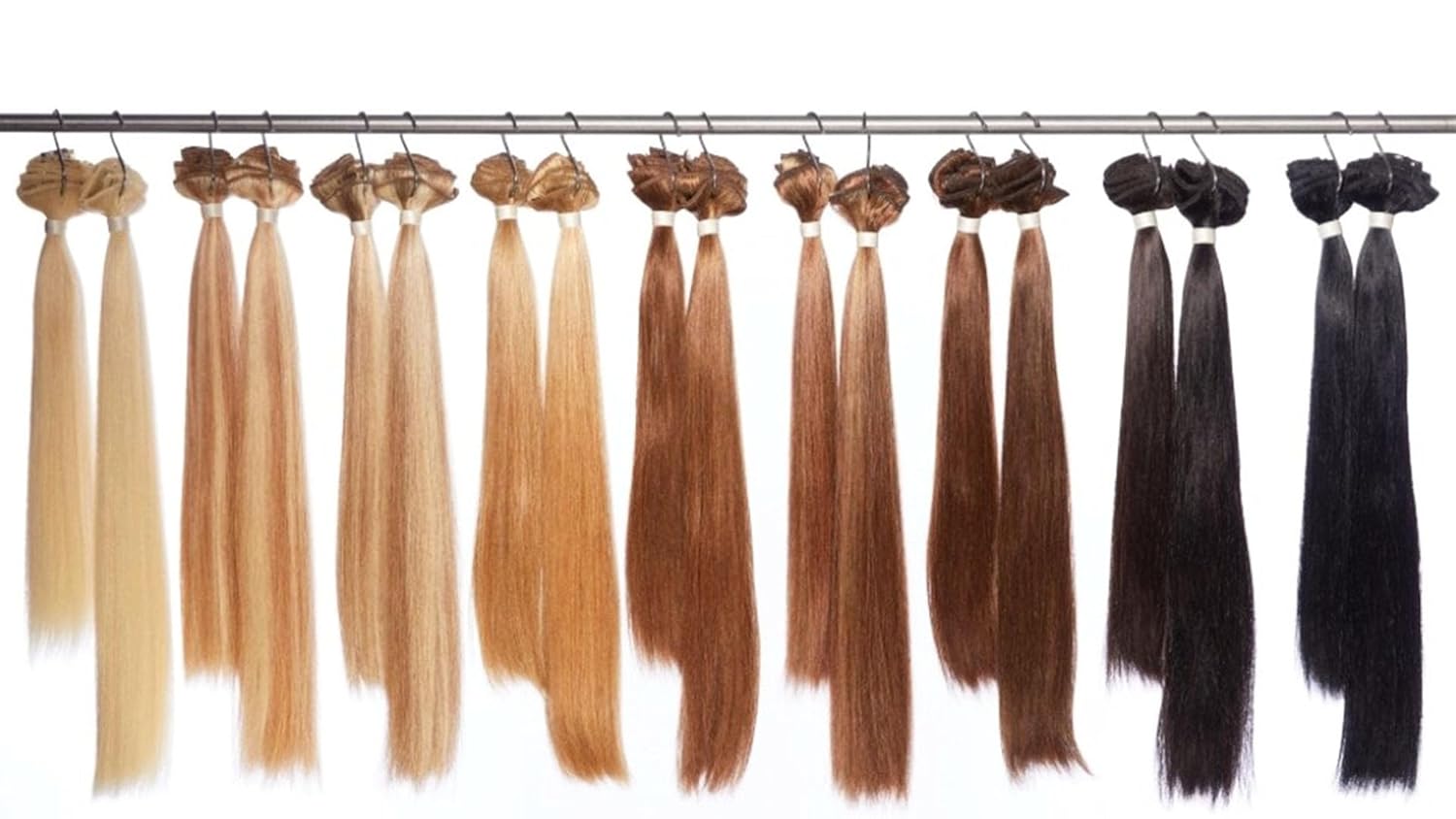 Clip in hair extensions, 100% Remy human hair, 14 inches, Straight, Curly, Black - Image 2