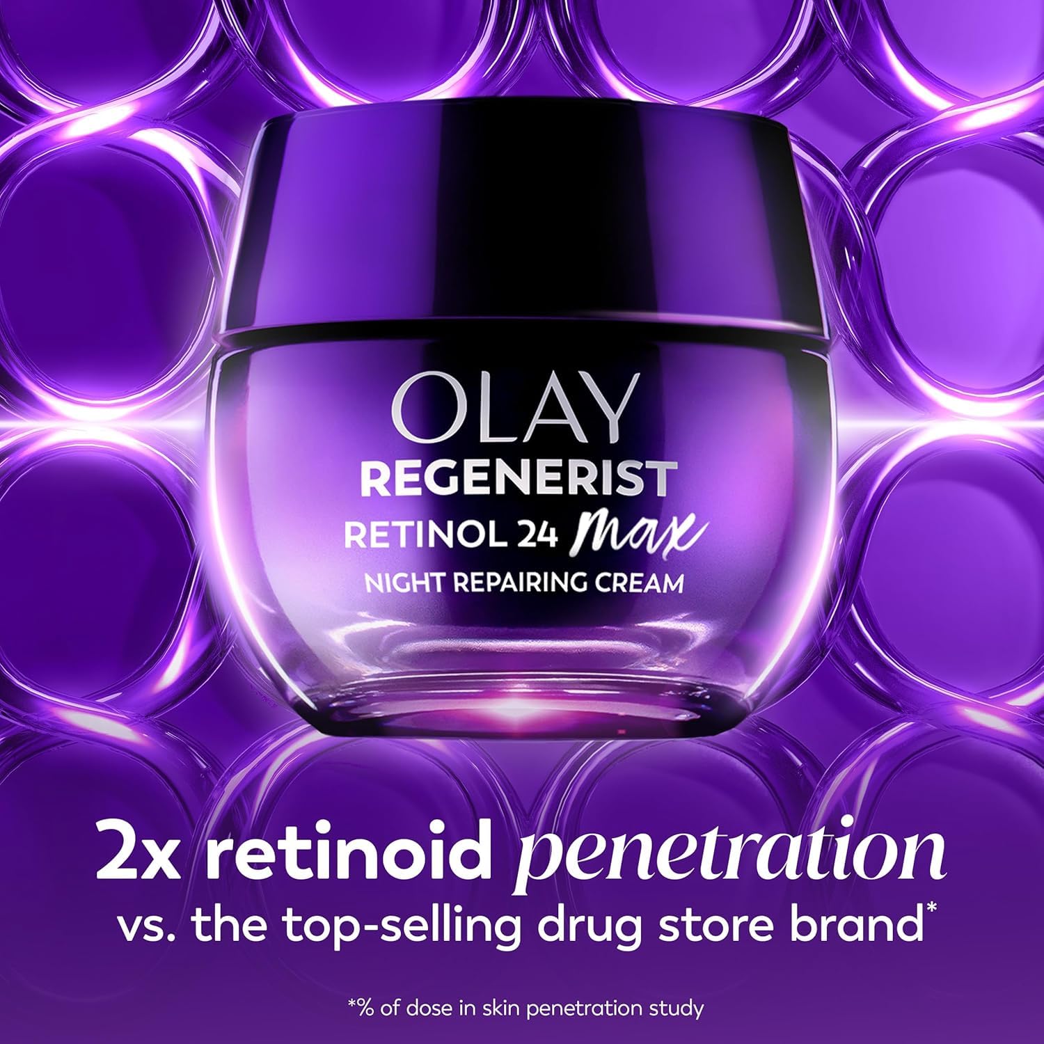 Olay Retinol Night Cream for Women, MAX, Anti-Aging Face Mousturizer, Fragrance-Free, Non Greasy - Anti-Wrinkle, Smooth Fine Lines, Hydrating Skin Care - Triple Collagen Cream, Niacinamide, 1.7oz - Image 8