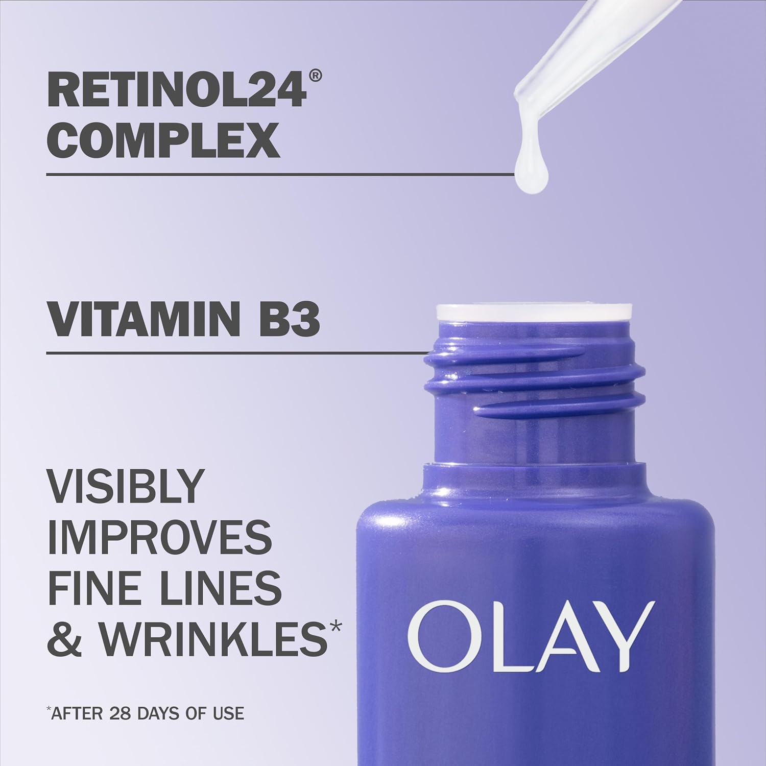 Olay Retinol 24 MAX Night Smoothing Serum, Fragrance – Free, 1.3 Oz - Image 4