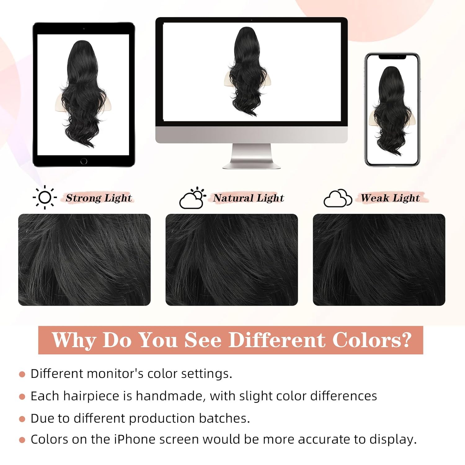 BOGSEA Ponytail Extension 26 Inch Drawstring Ponytail Extension for Women Long Wavy Hair Extensions for Daily Use(1B) - Image 8