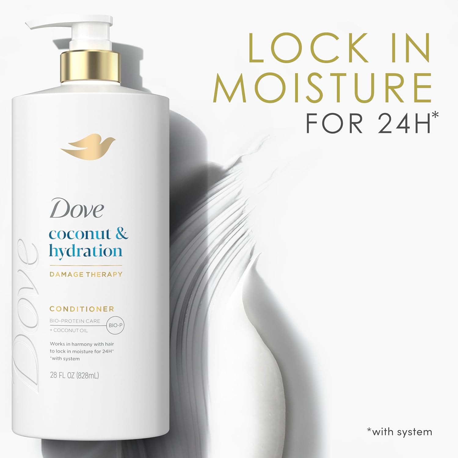 Dove Conditioner Coconut & Hydration for Dry Hair with Bio-Protein Care Technology and Coconut Oil 28 Fl Oz - Image 10