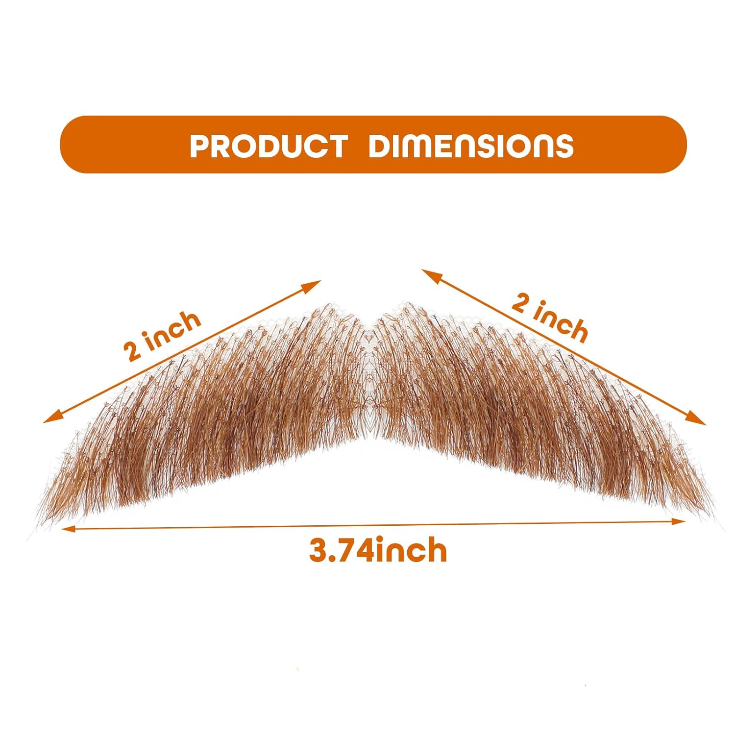 Fake Mustache Natural Realistic 100% Human Hair Fake Beard Handmade Invisible Lace Fake Facial Hair for Entertainment/Drama/Parties/Cosplay/Halloween (Brown Fake Beard 2-2) - Image 6