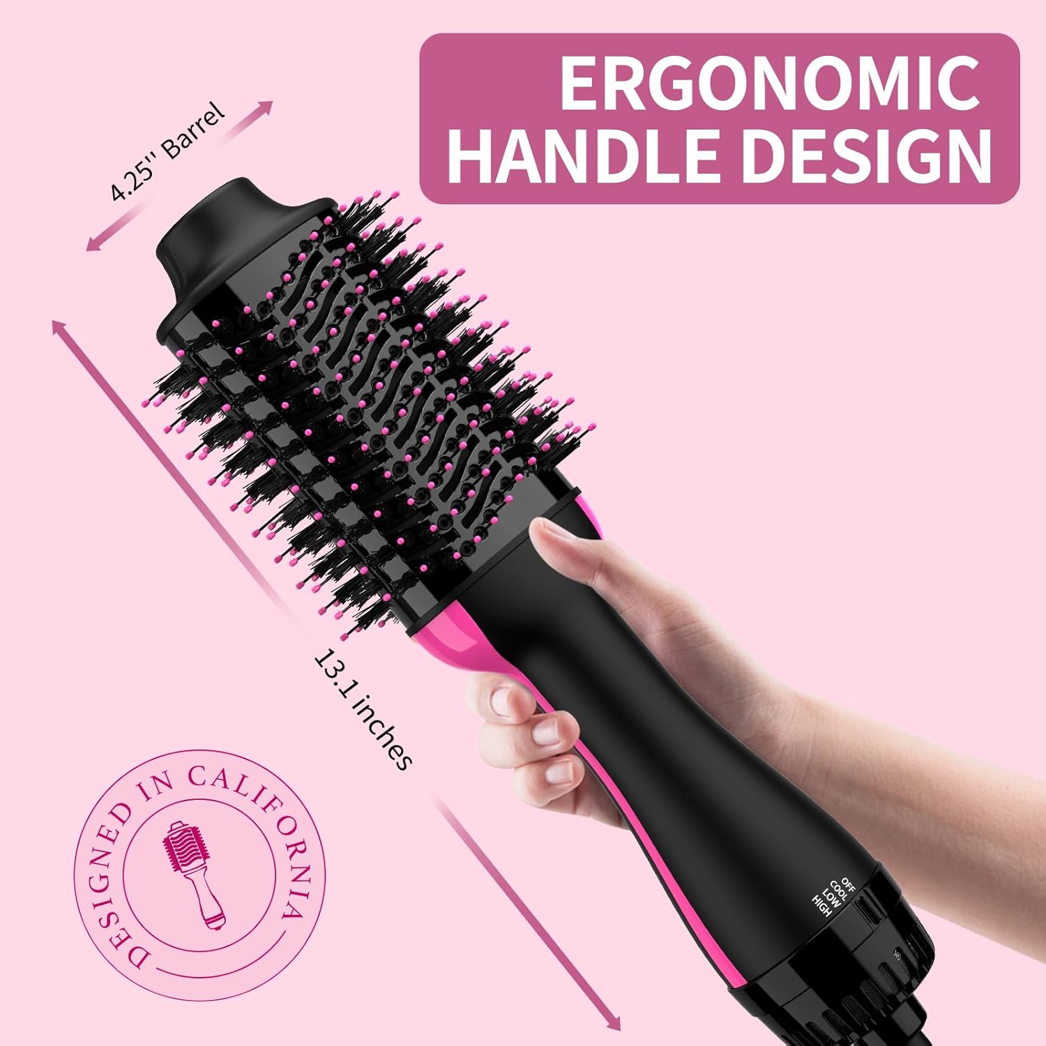 Hair Dryer Brush Blow Dryer Brush in One, Upgraded 4 in 1 Hair Dryer and Styler Volumizer with Negative Ion Anti-frizz Ceramic Titanium Barrel Hot Air Hair Straightener Brush - Image 5