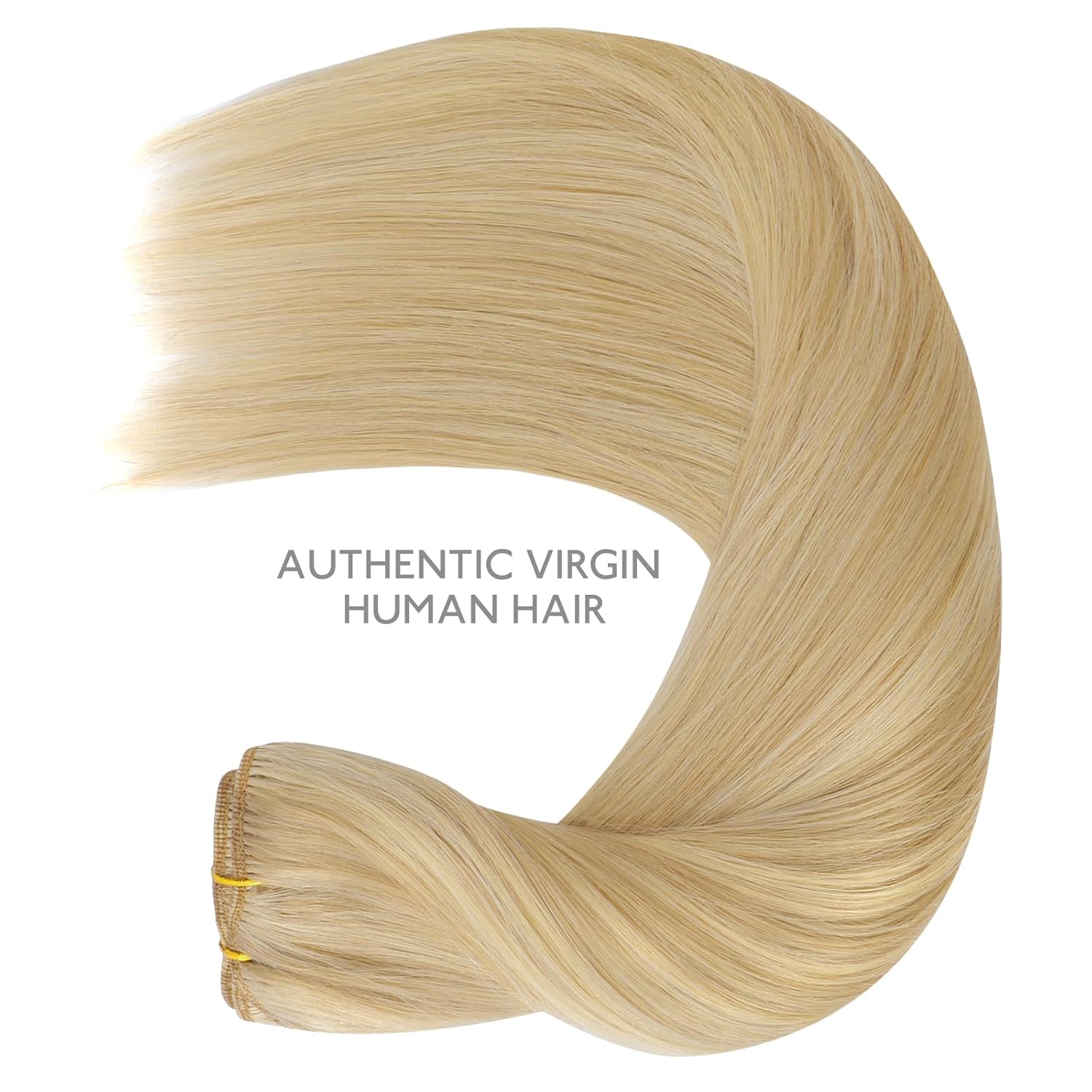 WENNALIFE Clip in Human Hair Extensions, 16 Inch 120g 7pcs Light Blonde Highlighted Golden Blonde Hair Extensions Clip In Human Hair Remy Real Human Hair Double Weft - Image 5