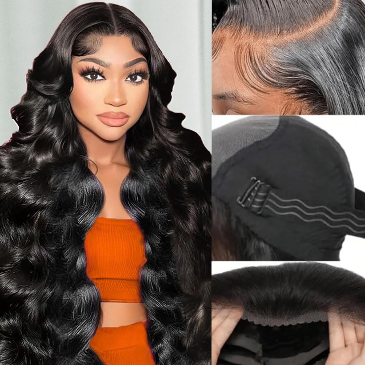 bunGiol 5x5 Glueless Wigs Human Hair Pre Plucked Pre Cut 24 Inch Body Wave Lace Front Wigs Human Hair 180% Put on And Go Glueless Wig For Black Women - Image 2