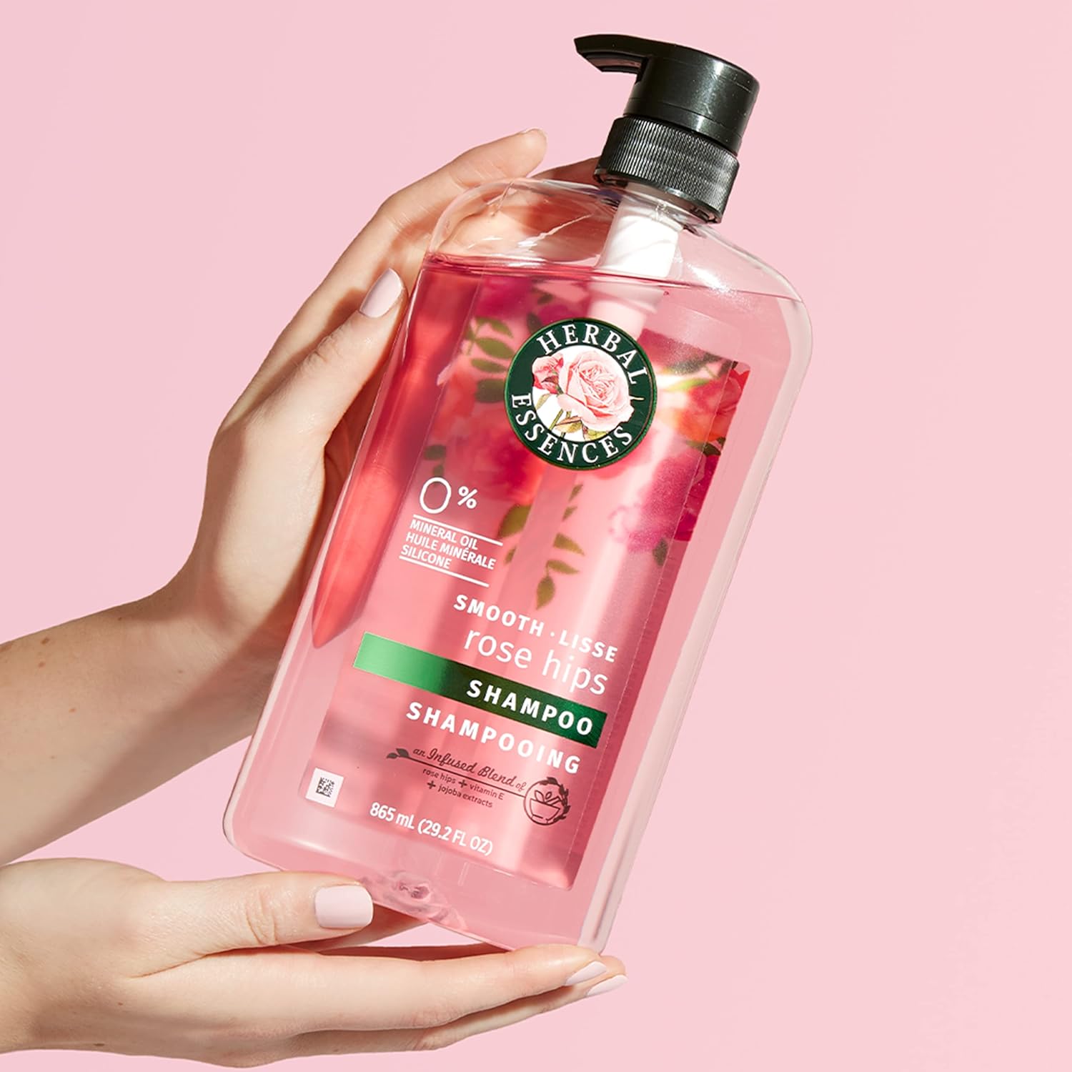 Herbal Essences Shampoo, Rose Hips - Smooth Collection, Shiny Hair with Vitamin E & Jojoba, Safe for Color Treated Hair, Floral Scent, Cruelty-Free, Dermatologist-Tested, 29.2 Fl Oz - Image 9