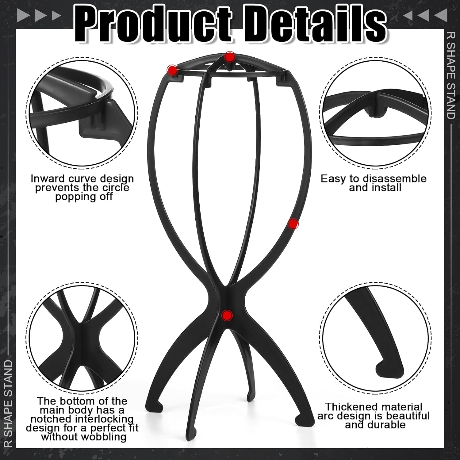 ProSuites 10 Pack Set 2 Wig Head Stand with 5 PCS Wig Brush Comb Hat Wig Holder Set for for Travel Home Use - Image 3