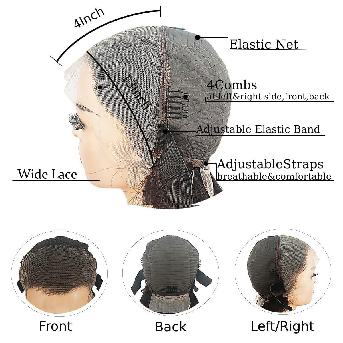SENSAIRUITE Body Wave Lace Front Wigs Human Hair Wide Lace 180 Density Human Hair Wigs 13x4 Human Hair Lace Front Wigs Pre Plucked 20 Inches Natural Color - Image 4