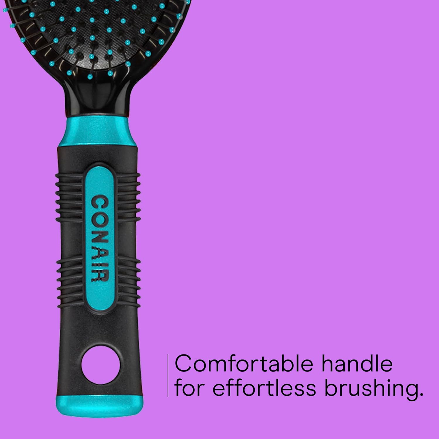 Conair Salon Results Hair Brush, Detangling Hair Brush for Men and Women, For All Hair Types, Metal Bristles and Cushion Base - Image 5