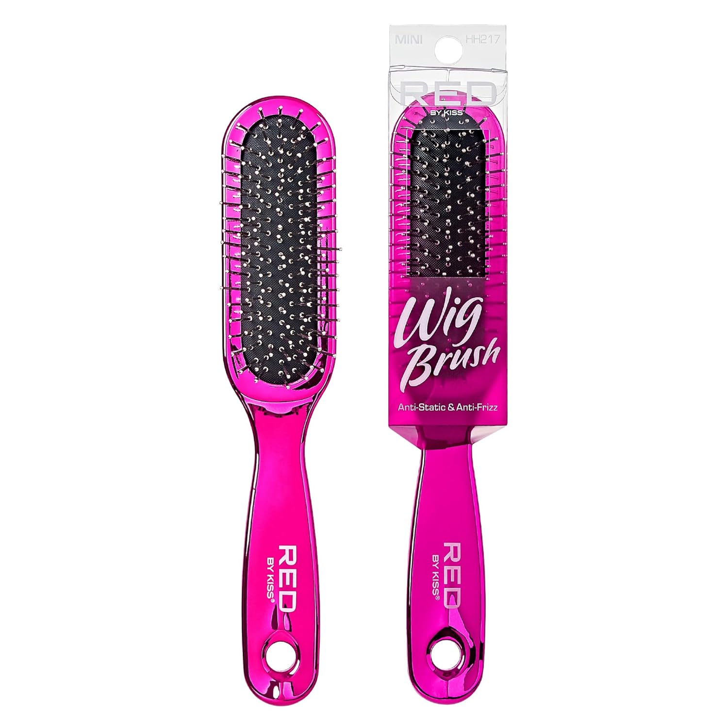 RED by Kiss Anti-Static & Anti-Frizz Wig Brush with Stainless Steel Knot-Free Bristles for Easy Detangling, Smooth Hair & Wigs Without Breakage or Snagging (Mini) - Image 8