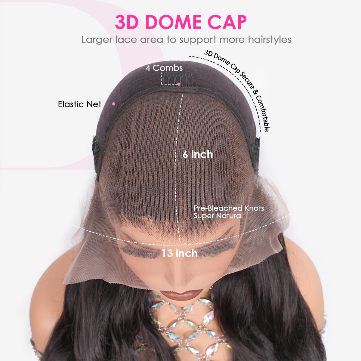 Pizazz 13x6 Body Wave Transparent Lace Front Wigs Human Hair Pre Plucked 180 Density HD Lace Frontal 9A Glueless Wigs with Baby Hair for Women 26Inch - Image 6