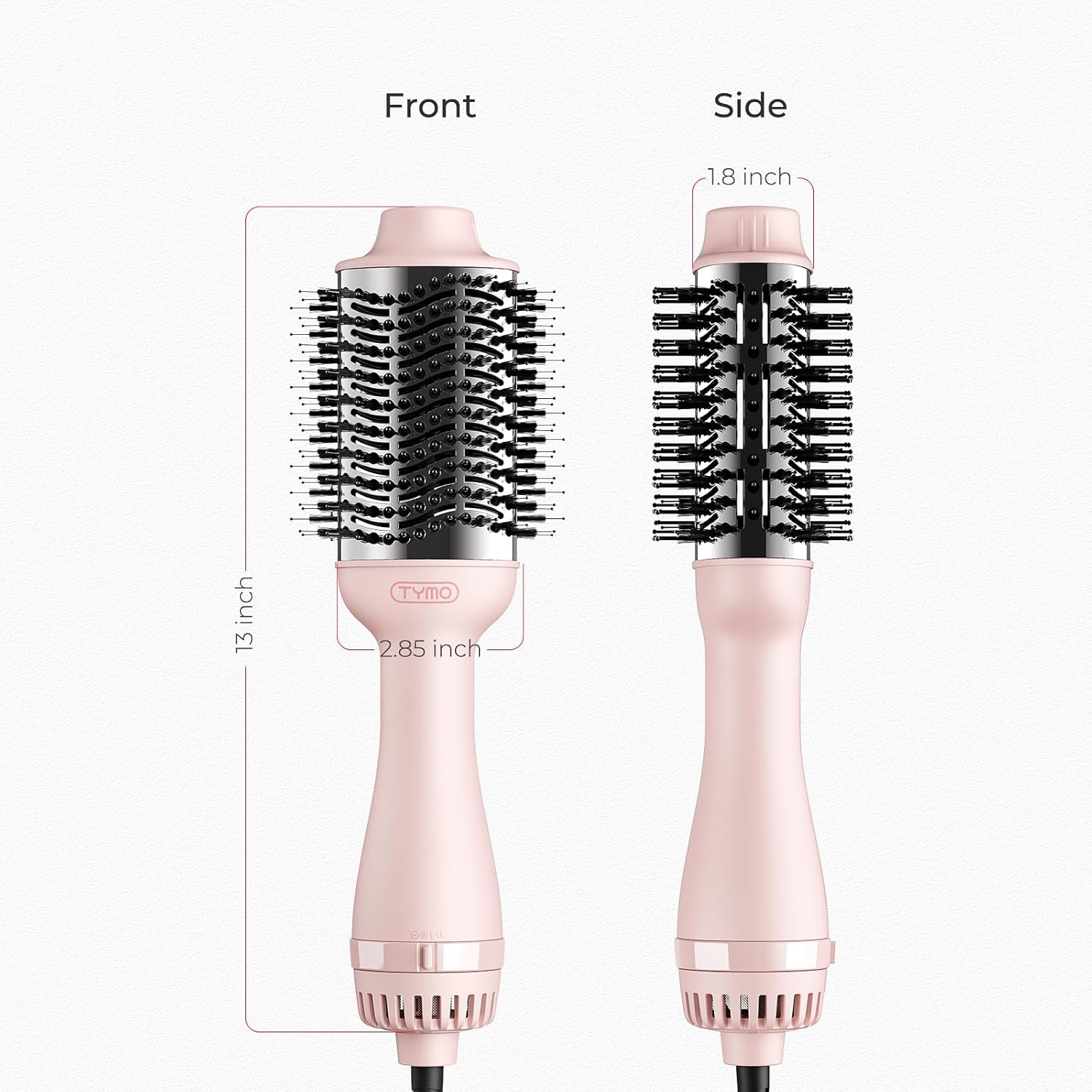 TYMO Hair Dryer Brush Blow Dryer Brush in One, 4 in 1 Ionic Hairdryer and Styler Volumizer with Oval Titanium Barrel, Hot Air Straightener for Smooth Frizz-Free Blowout, Pink - Image 7
