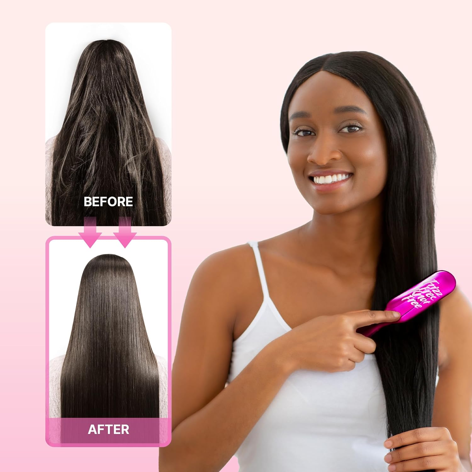 RED by Kiss Anti-Static & Anti-Frizz Wig Brush with Stainless Steel Knot-Free Bristles for Easy Detangling, Smooth Hair & Wigs Without Breakage or Snagging (Mini) - Image 6