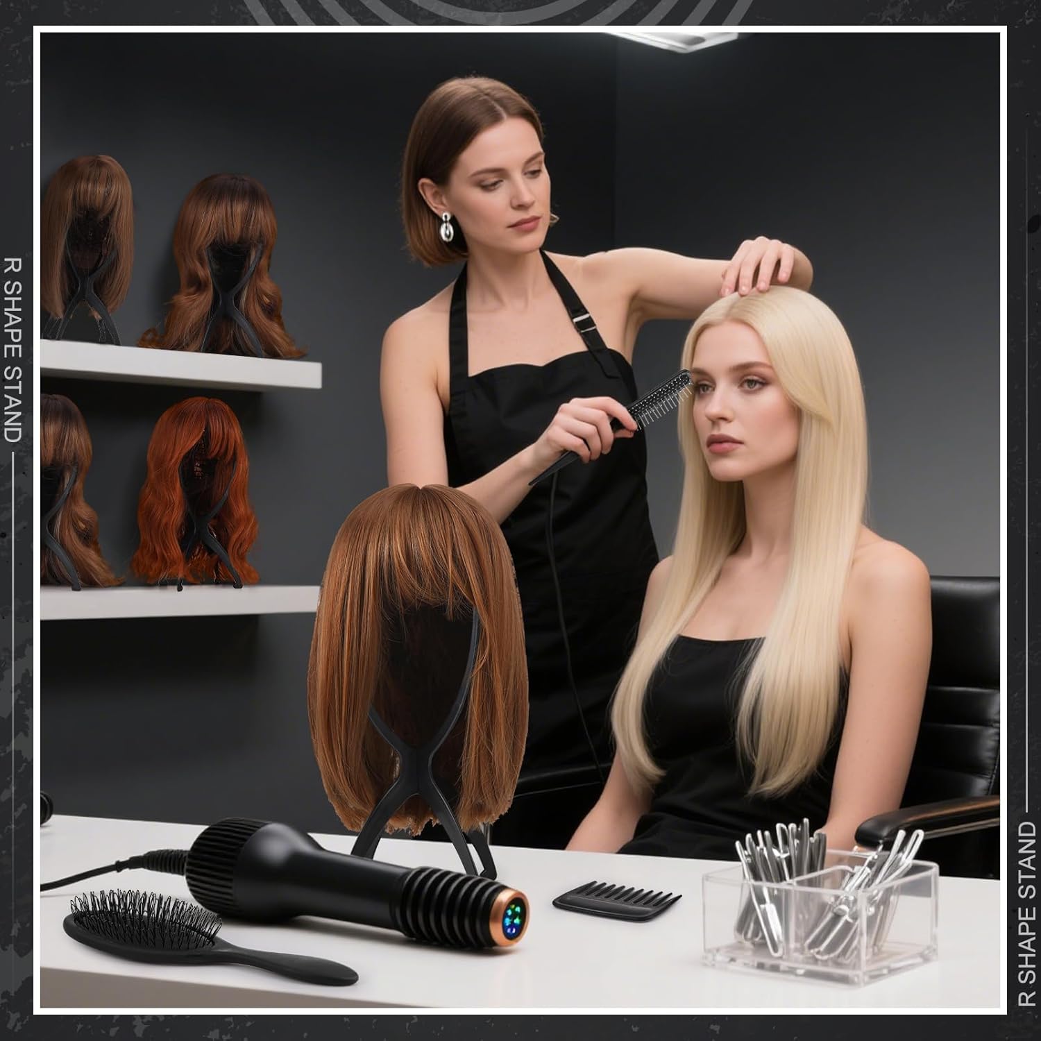 ProSuites 10 Pack Set 2 Wig Head Stand with 5 PCS Wig Brush Comb Hat Wig Holder Set for for Travel Home Use - Image 7