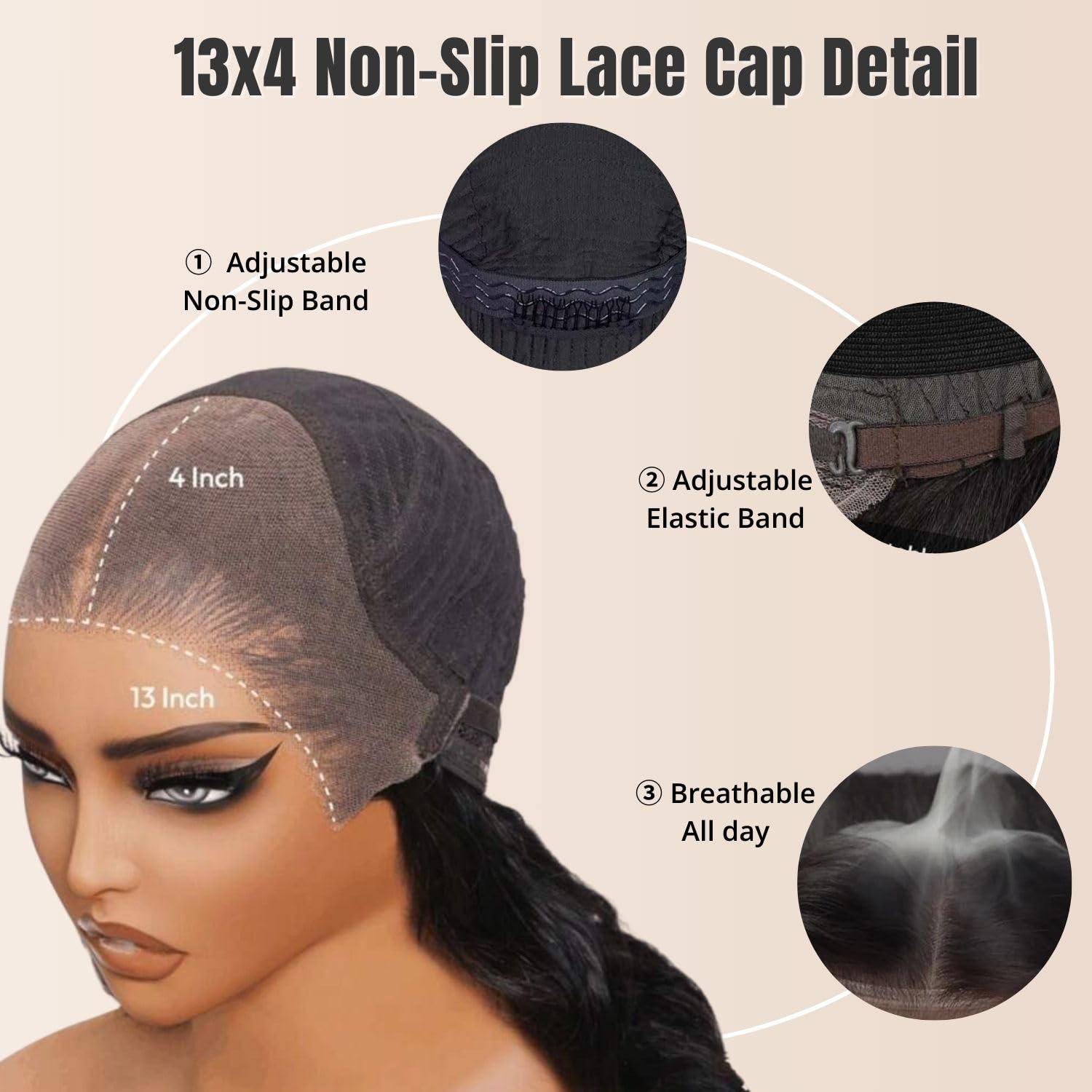 DULOVE Straight Human Hair Lace Front Wig 12A Grade Pre Plucked Hairline with Baby Hair Bleached Knots 200% Density Glueless 13x4 HD Lace Frontal Wig for Black Women 18 Inch - Image 4