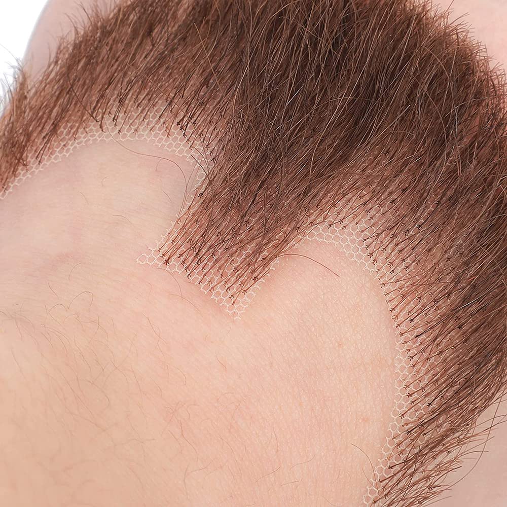 Ailsa Fake Beard Realistic Mustache Brown Goatee Costume Facial Hair 100% Human Hair Invisible Lace False Beards for Halloween Cosplay Parties Drama Movie Makeup - Image 3