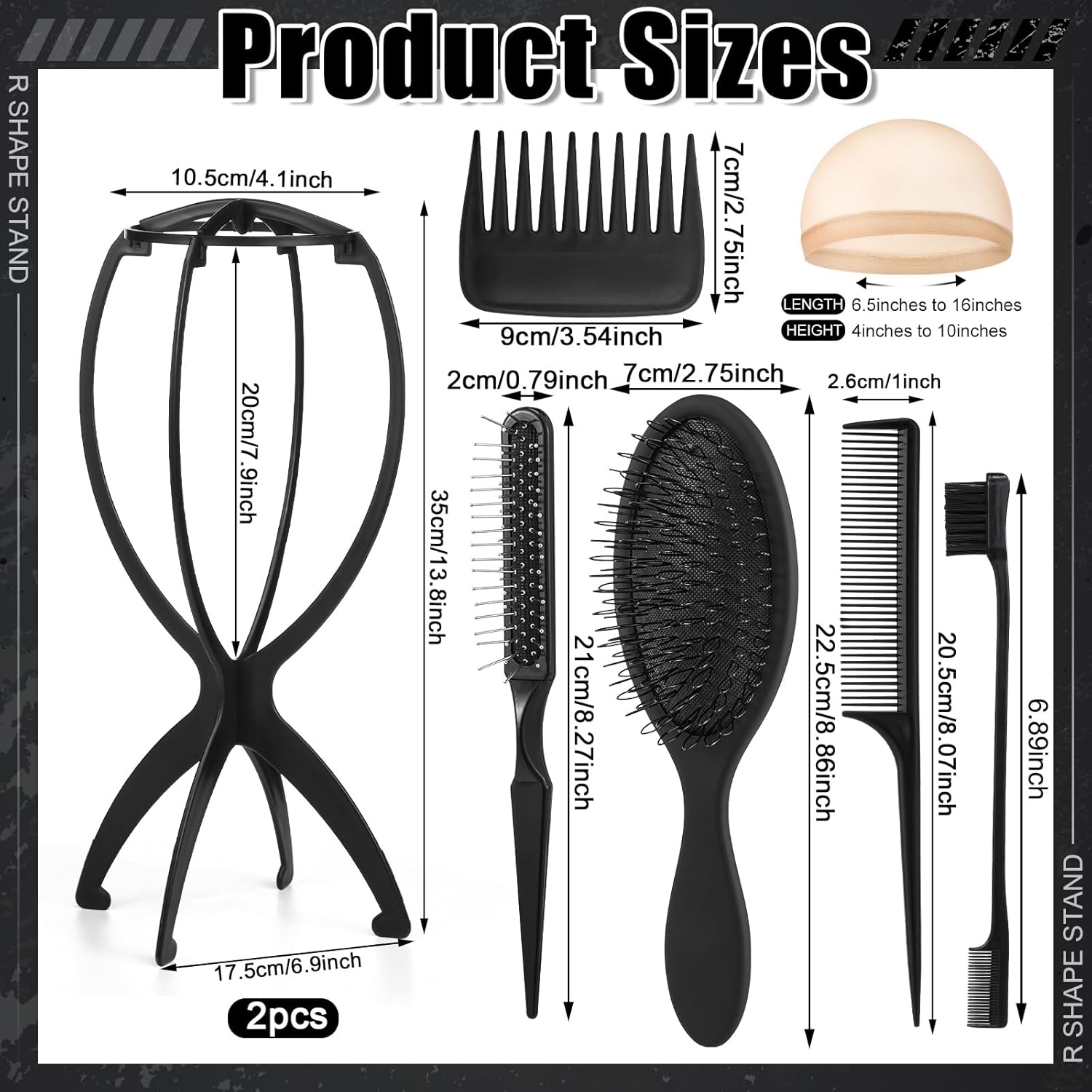 ProSuites 10 Pack Set 2 Wig Head Stand with 5 PCS Wig Brush Comb Hat Wig Holder Set for for Travel Home Use - Image 2