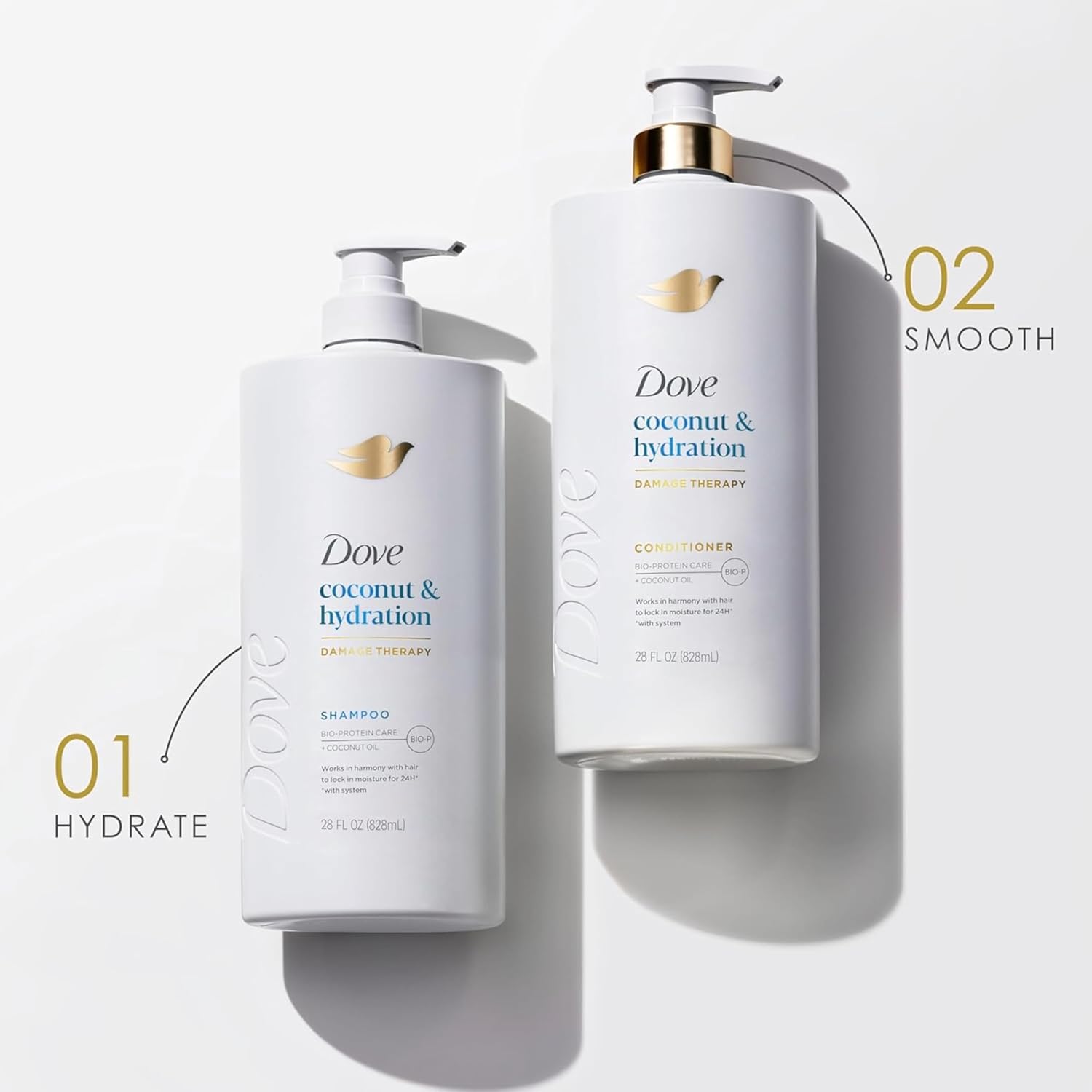 Dove Conditioner Coconut & Hydration for Dry Hair with Bio-Protein Care Technology and Coconut Oil 28 Fl Oz - Image 9