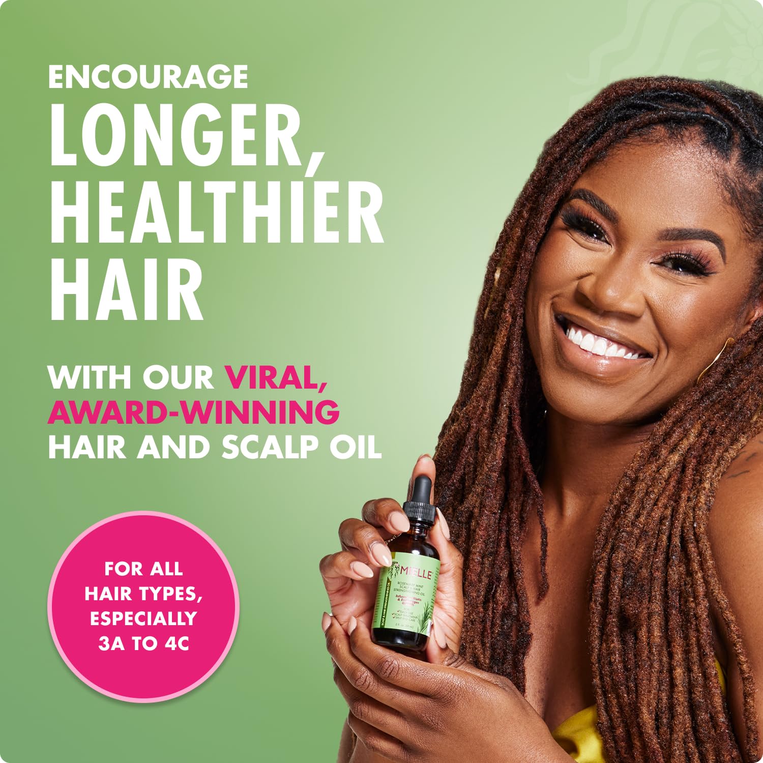 Mielle Organics Rosemary & Mint Hair Oil - Strengthening Biotin Oil Infused Frizzy & Damaged Hair Care - Split Ends & Dry Scalp Treatment to Support Longer, Healthier Strands, 2 Ounce - Image 3