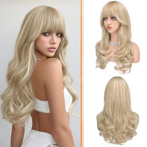 Haloo Blonde Wigs with Bangs Long W...