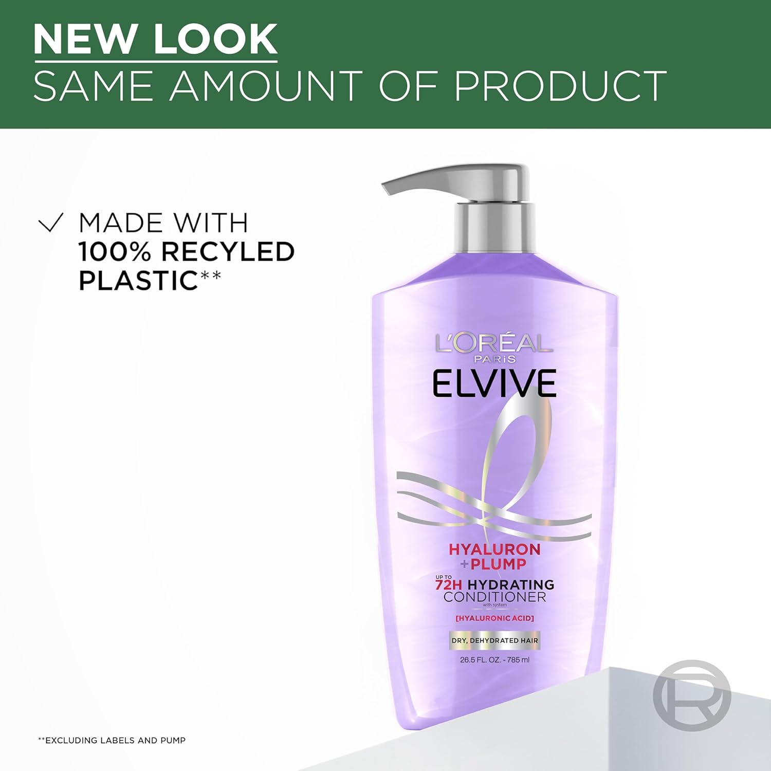 L'Oreal Paris Elvive Hyaluron Plump Hydrating Conditioner for Dehydrated, Dry Hair Infused with Hyaluronic Acid Care Complex, Paraben-Free, 26.5 Fl Oz - Image 5