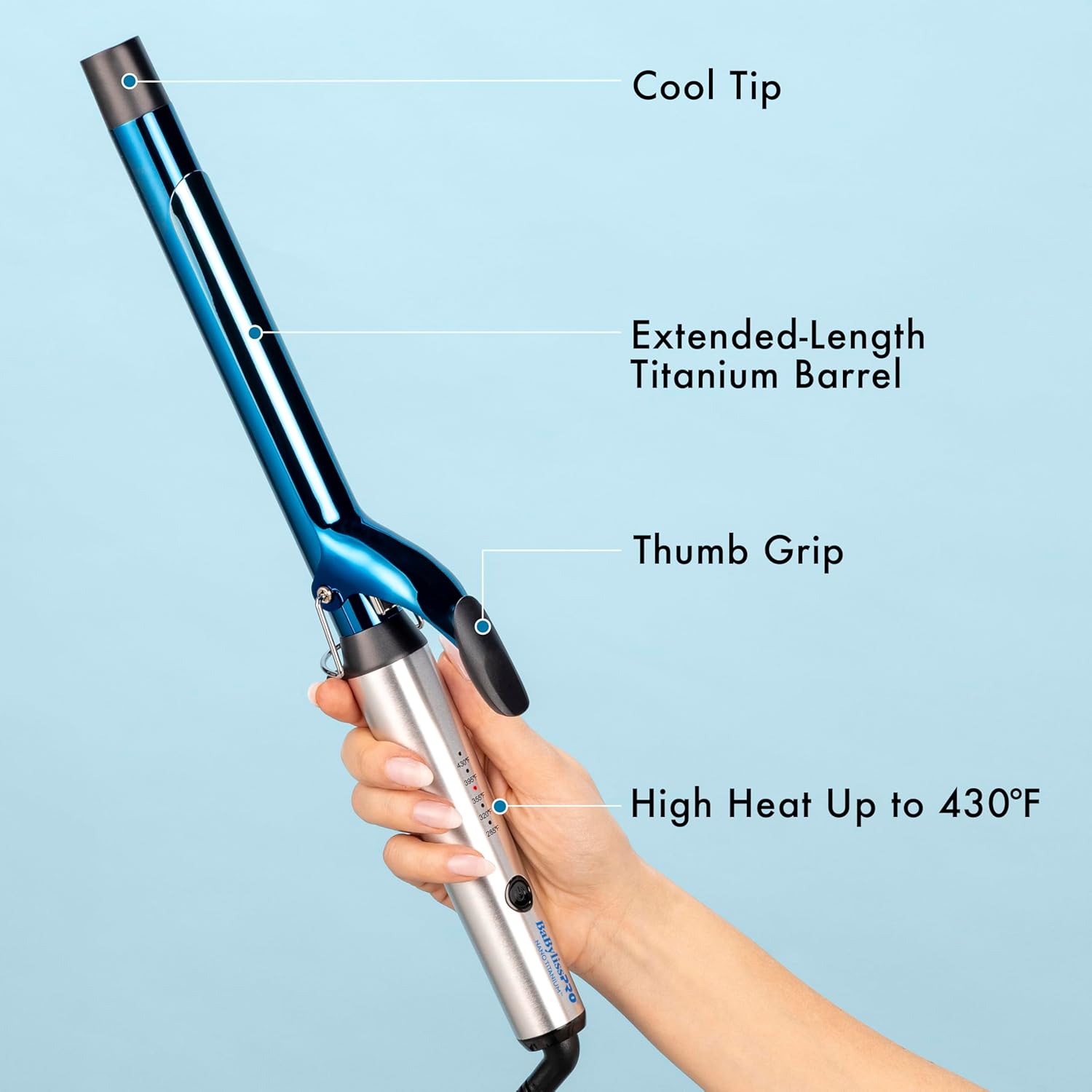 BabylissPRO Nano Titanium Professional Curling Iron with Extended/Long Barrel Perfect for Longer Hair - Image 4