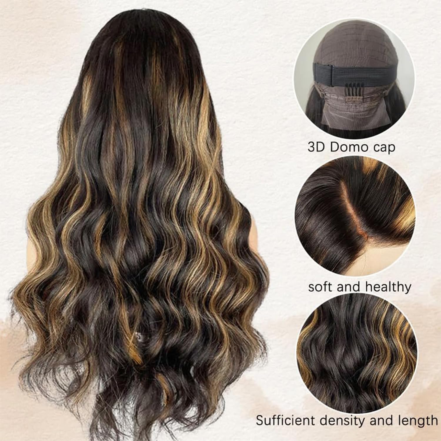 MUZOJET 1B/27 Highlight Ombre Balayage 13x6 Lace Front Wigs Human Hair Black and Blonde HD Transparent Lace Front Wig Human Hair Pre Plucked with Baby Hair for Black Women 180% Density 26 Inch - Image 5