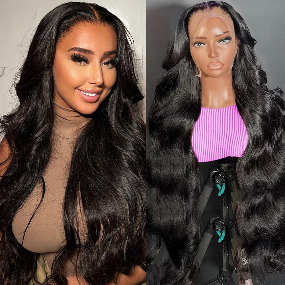 30 Inch 13x6 Lace Front Wigs Human Hair 200% Density Body Wave HD Lace Front Wigs Human Hair Pre Plucked Natural Color Glueless Wig 100% Virgin Lace Front Wigs for Women - Image 2