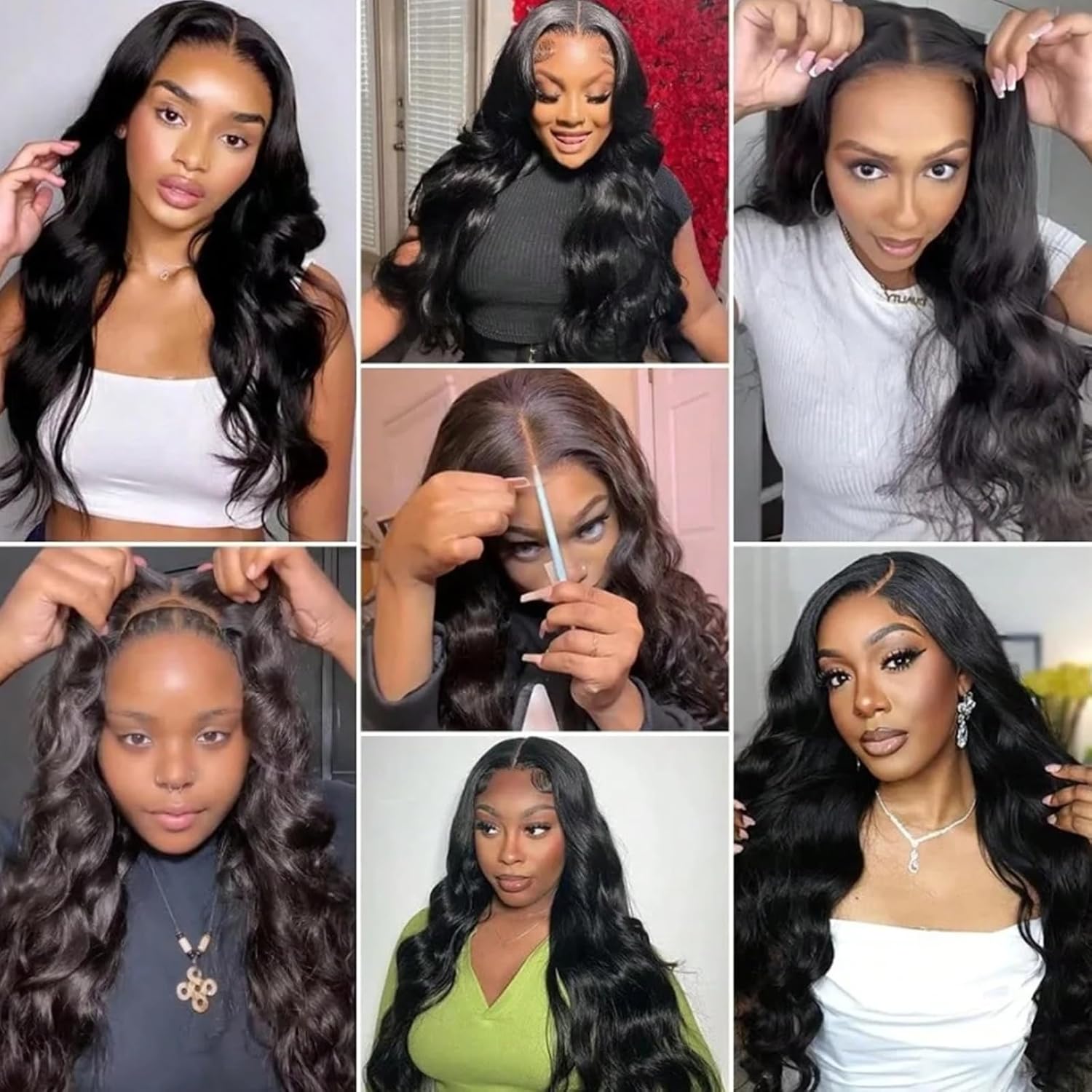 bunGiol 5x5 Glueless Wigs Human Hair Pre Plucked Pre Cut 24 Inch Body Wave Lace Front Wigs Human Hair 180% Put on And Go Glueless Wig For Black Women - Image 6