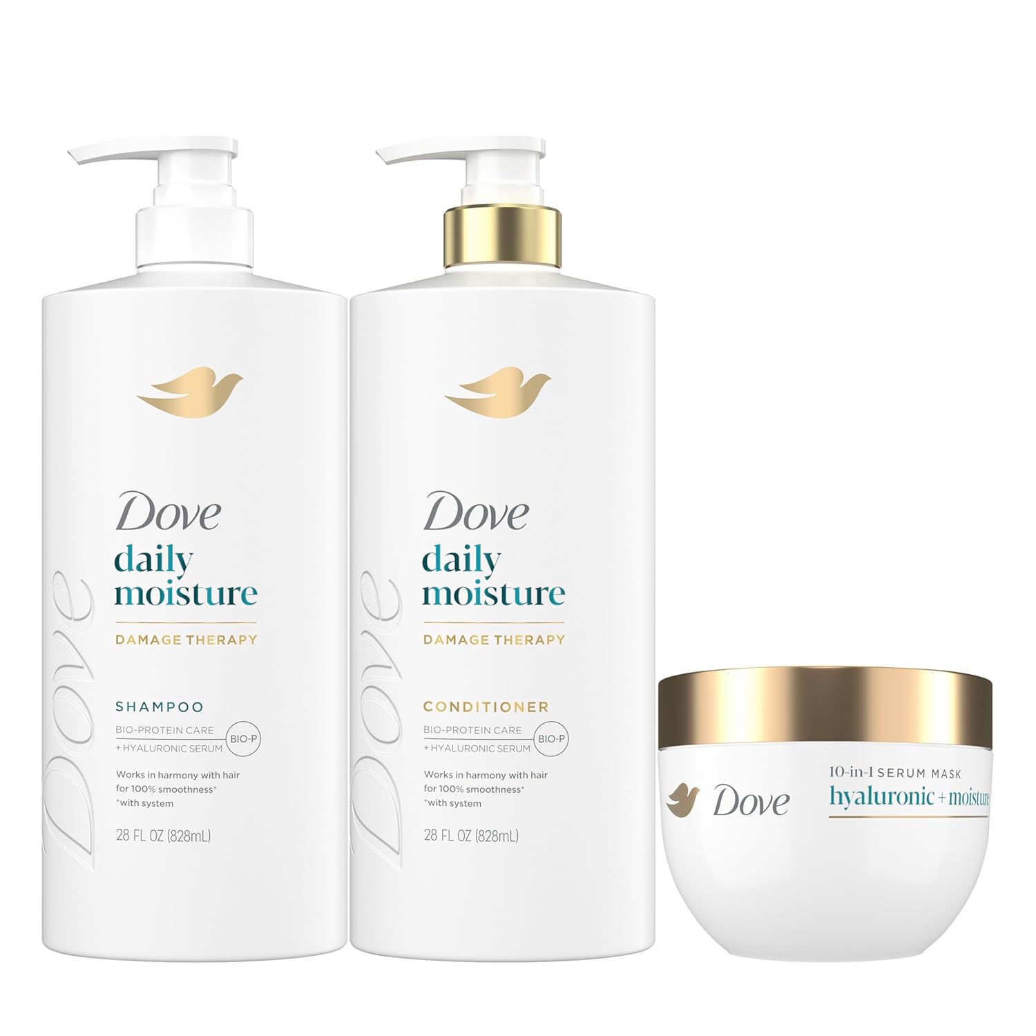 Dove Conditioner Daily Moisture for Dry Hair with Bio-Protein Care Technology and Hyaluronic Serum 28 Fl Oz - Image 5