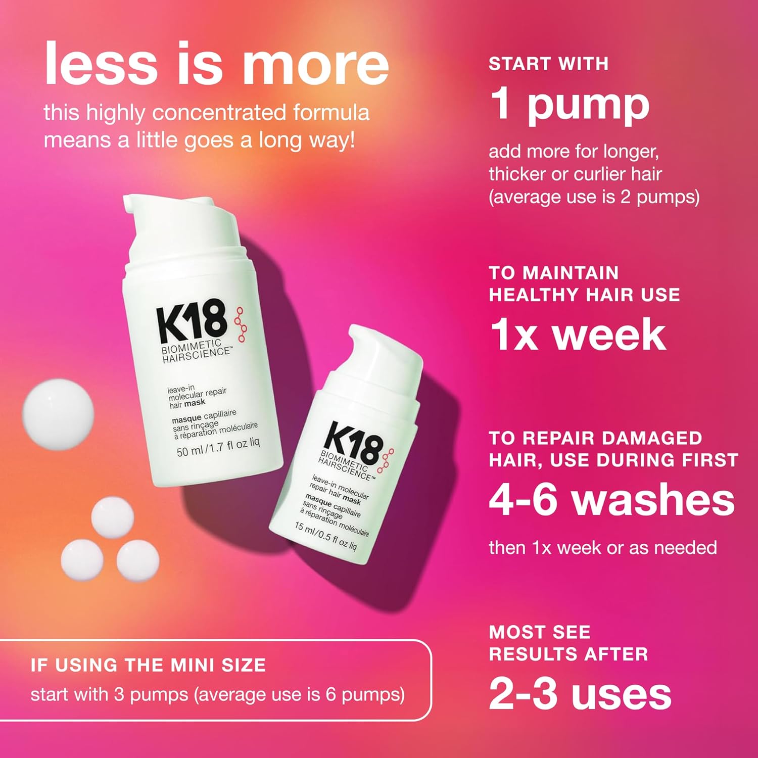 K18 Leave-In Molecular Repair Hair Mask, Patented, Lasting Repair For Dry, Frizzy, Damaged Hair, Reverse Damage In 4 Minutes From Bleach, Color, Chemical Services + Heat - Image 6