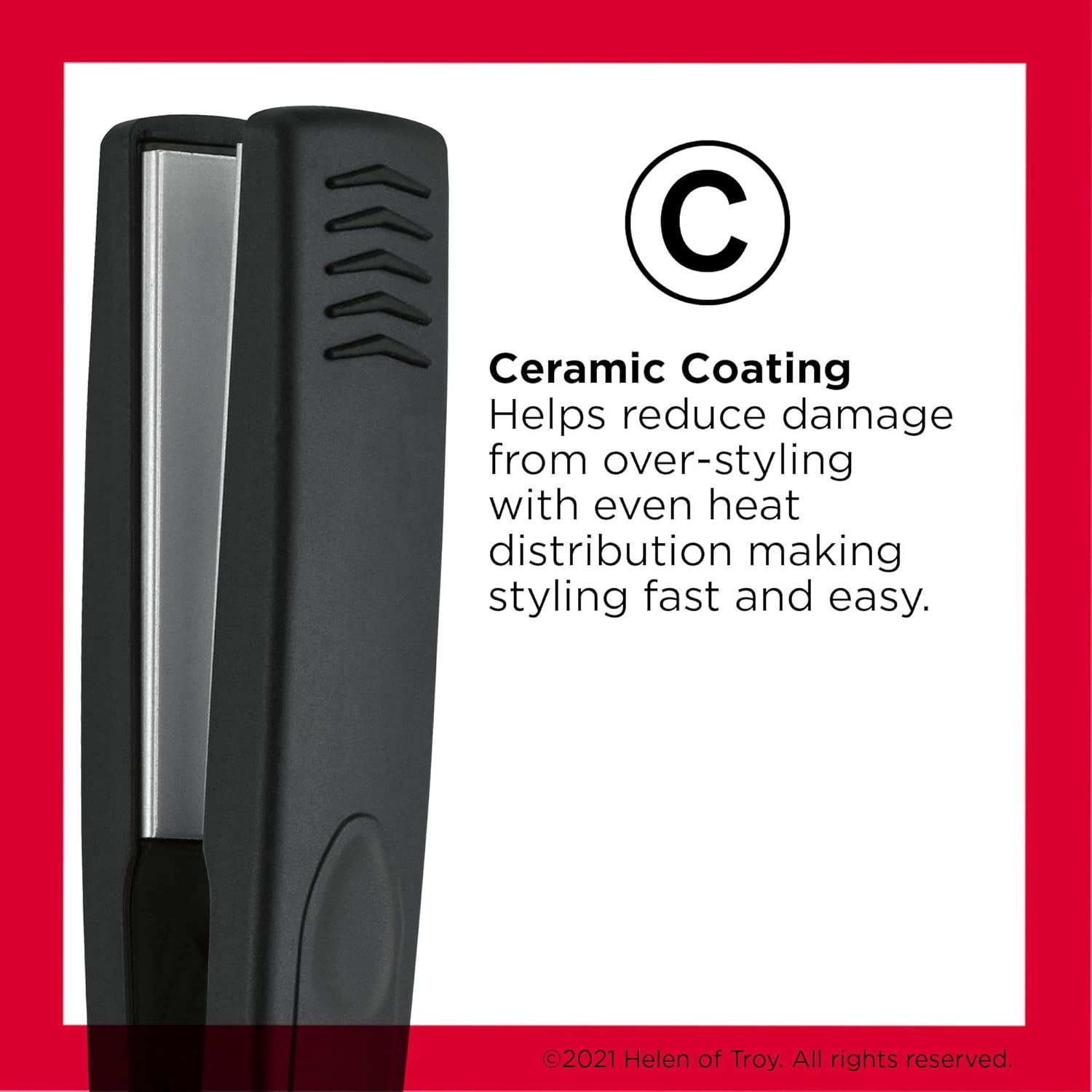 Revlon Smooth and Straight Ceramic Flat Iron | Fast Results, Smooth Styles (1 in) - Image 2