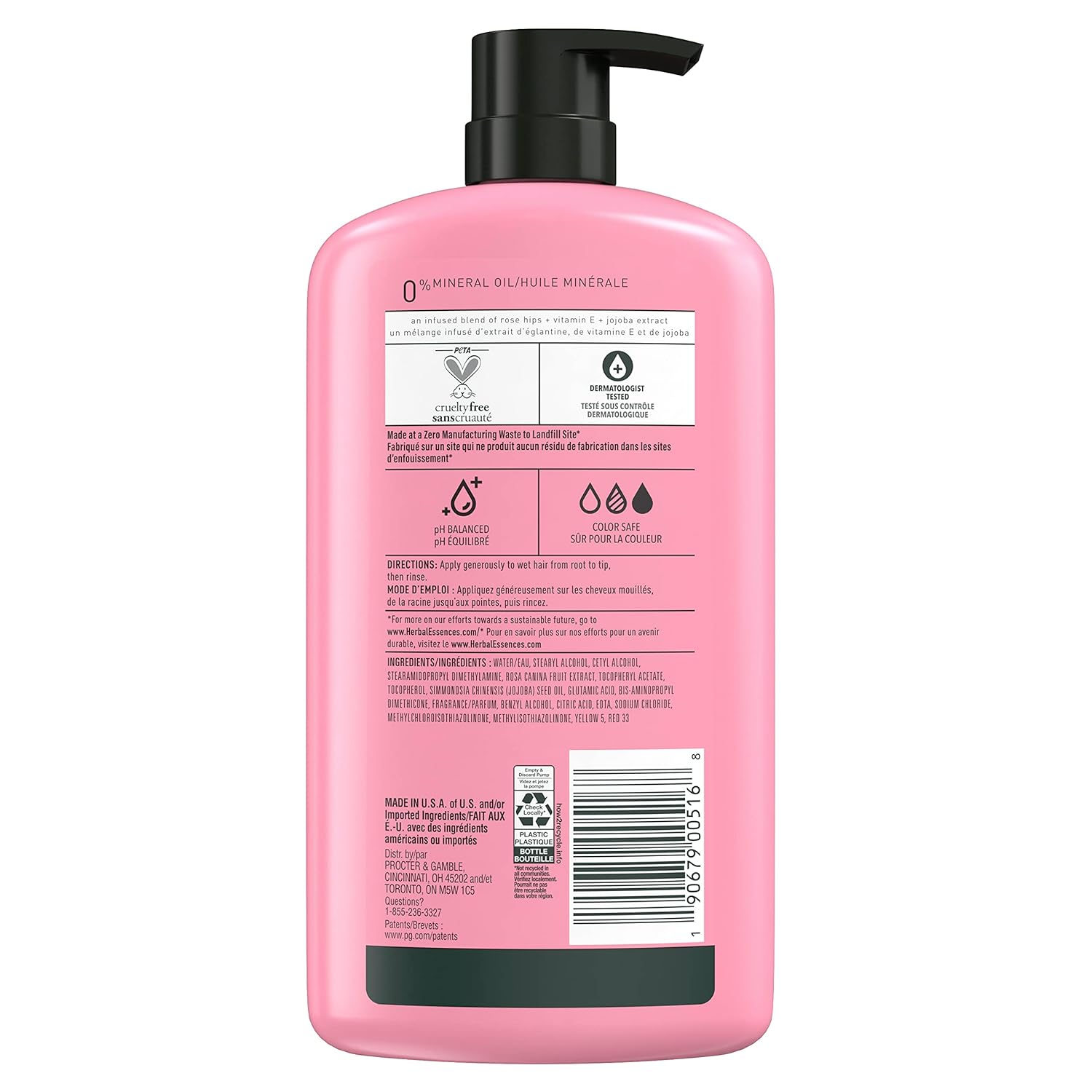 Herbal Essences Conditioner, Rose Hips- Smooth Collection, Shiny Hair with Vitamin E & Jojoba, Safe for Color Treated Hair, Floral Scent, Cruelty-Free, Dermatologist-Tested, 29.2 Fl Oz - Image 7
