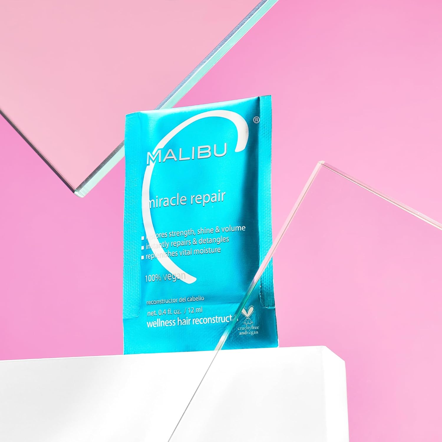 Malibu C Miracle Repair Hair Reconstructor (1 Packet) - Nourishing Hair Repair Treatment for Weak, Damaged Strands - Flax Protein & Vitamin B5 for Hair Strength - Image 6