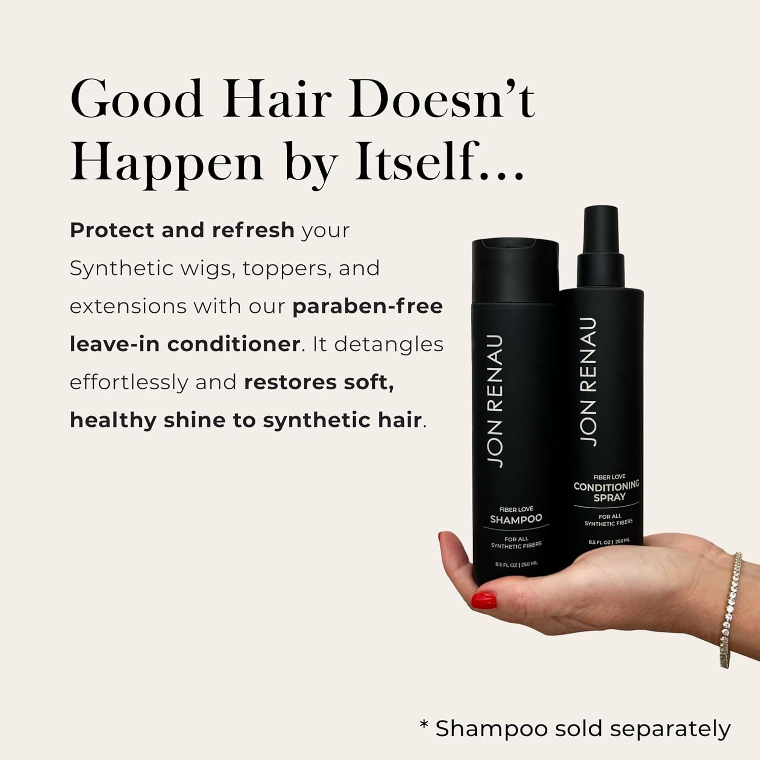 Jon Renau Fiber Love Synthetic Conditioning Spray, Leave In Conditioner for Wigs & Hair Extensions, Detangler Spray for Synthetic Hair, Paraben and Sulfate Free Wig Care, 8.5 oz - Image 2
