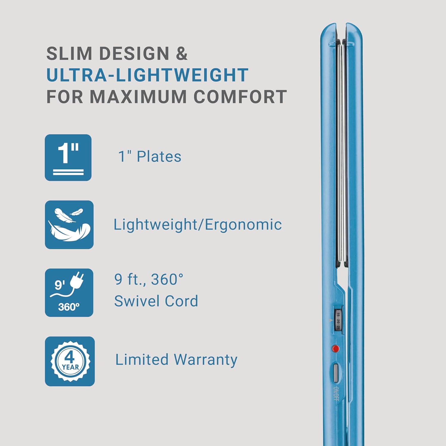BabylissPRO Nano Titanium Ultra-Thin Hair Straightener, Professional Flat Iron, 5-Inch Extended Plates for Faster Straightening, for All Hair Types - Image 3