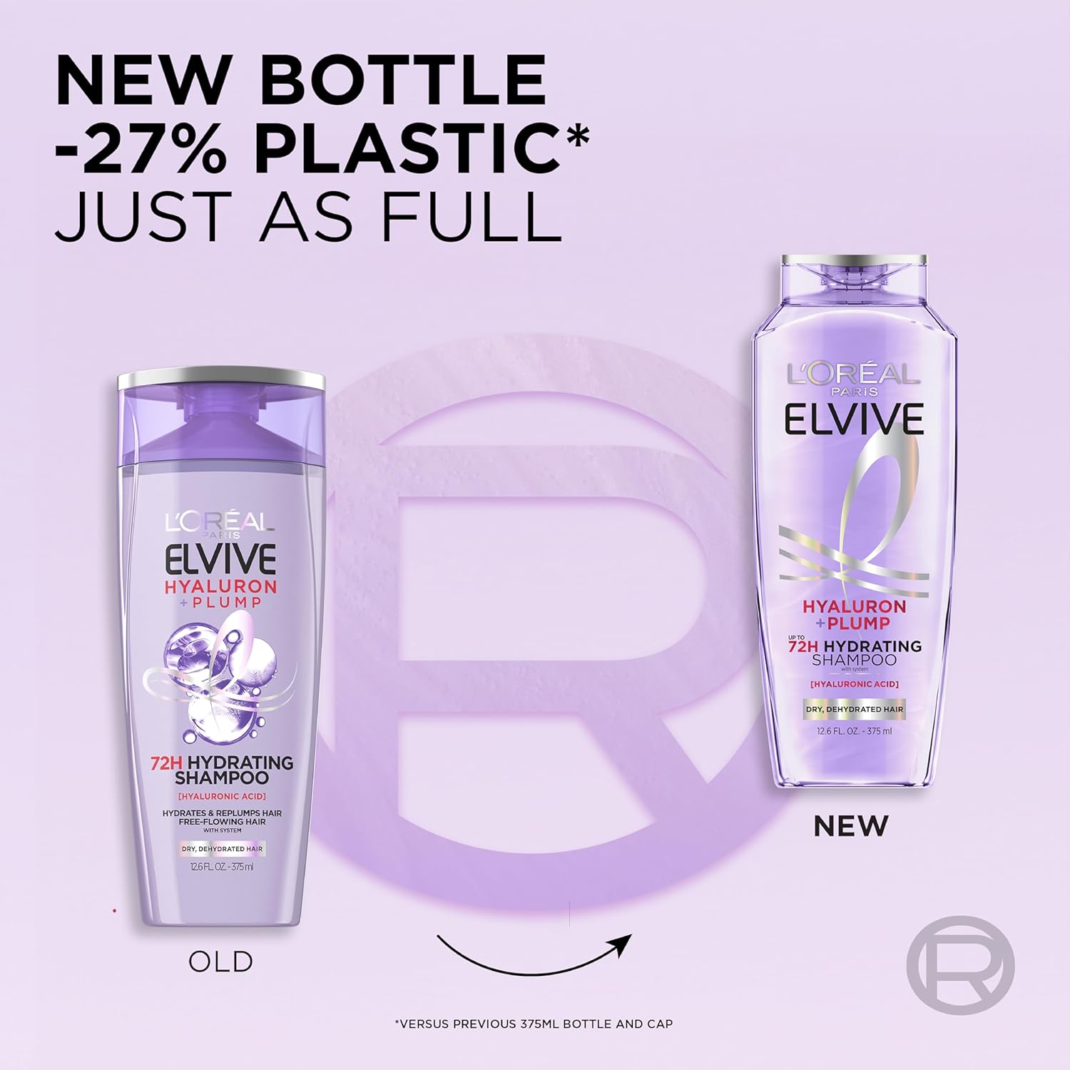 L'Oreal Paris Elvive Hyaluron Plump Hydrating Shampoo for Dehydrated, Dry Hair Infused with Hyaluronic Acid Care Complex, Paraben-Free, 12.6 Fl Oz - Image 4