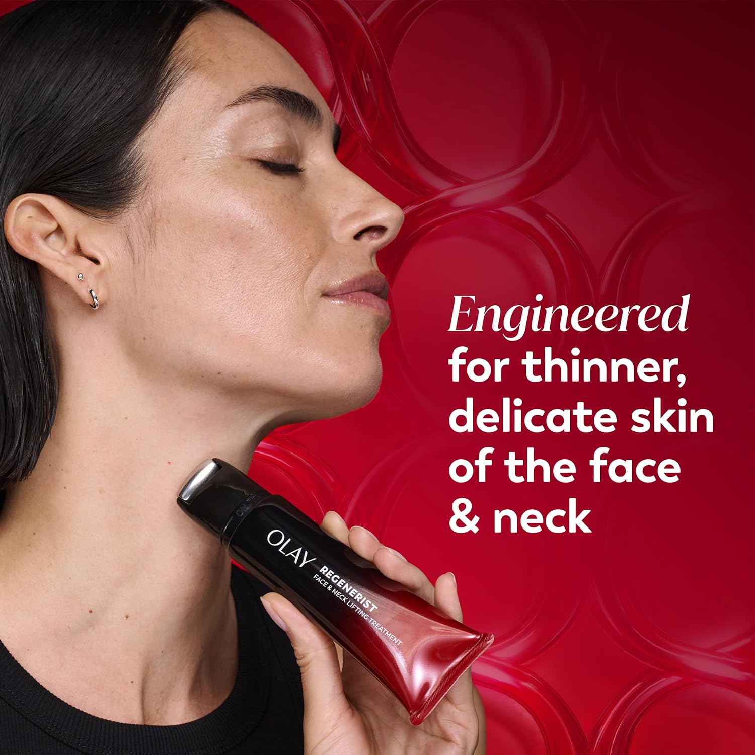 Olay Regenerist Neck and Face Roller, Neck Cream for Tightening and Firming, Anti-Aging Moisturizer for Women, Anti-Wrinkle Serum, Face Lift Cream, Cooling, Fragrance-Free, Hexa-Repair & NAD+, 1.7oz - Image 9